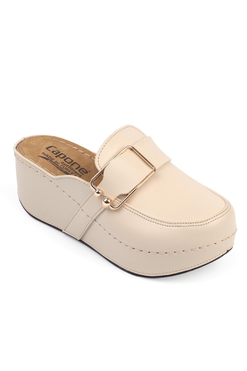 Capone 107090 Women Beige Slingback Comfort Anatomical Sandals