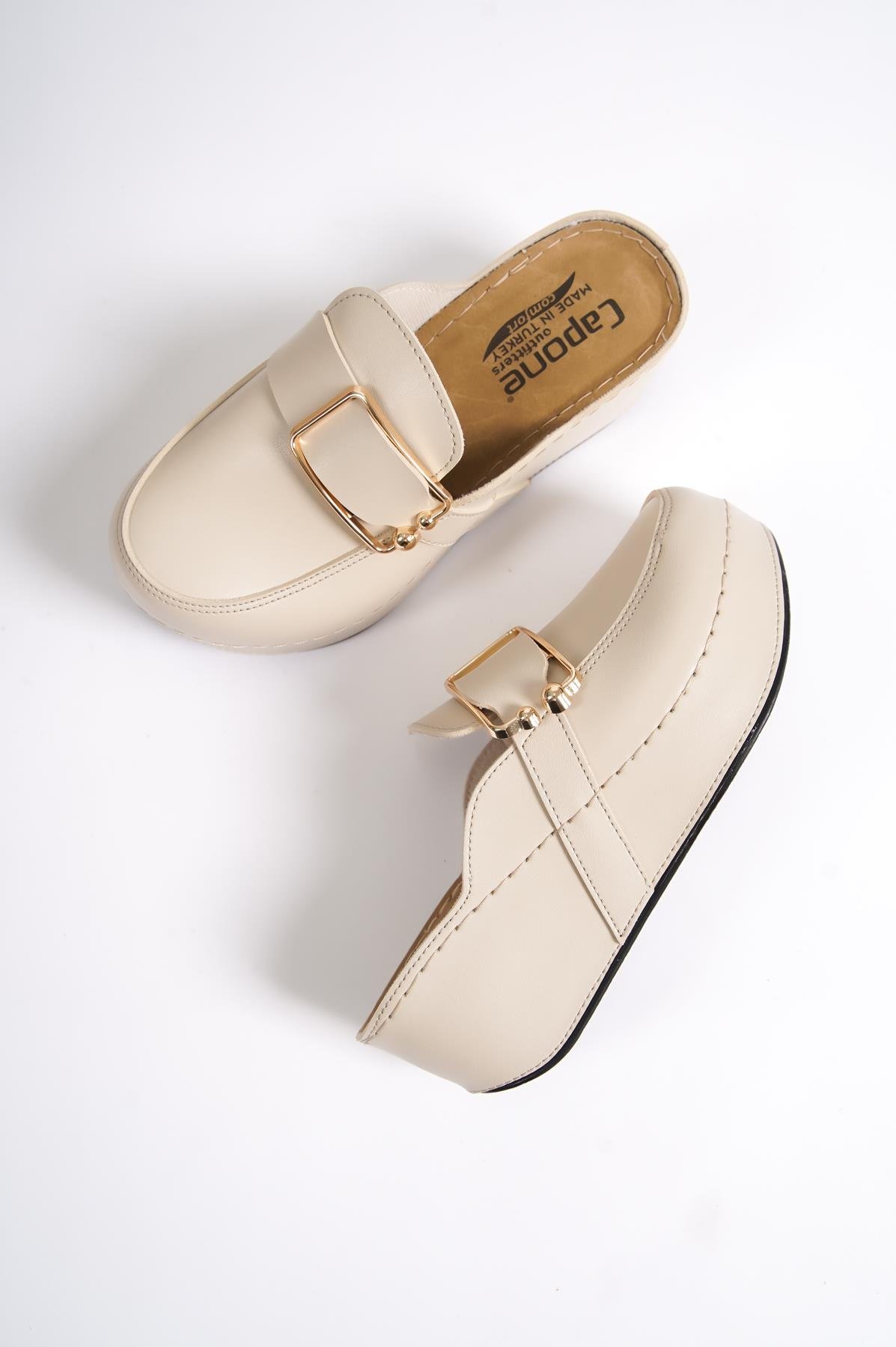 Capone 107090 Women Beige Slingback Comfort Anatomical Sandals