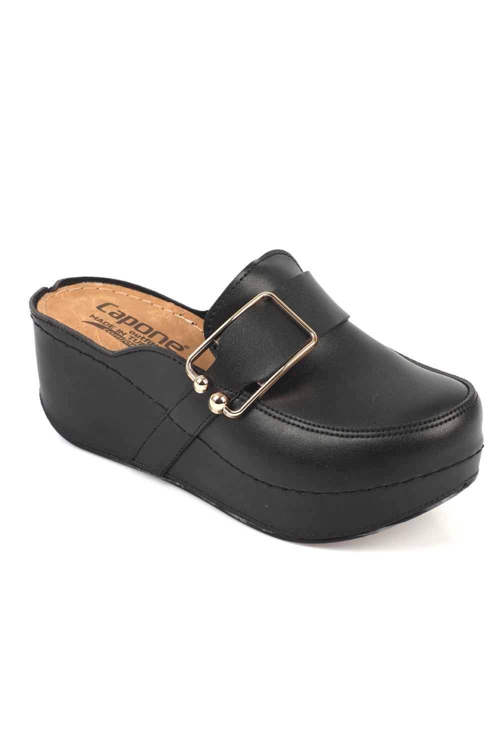 Capone 107090 Women Black Slingback Comfort Anatomical Sandals
