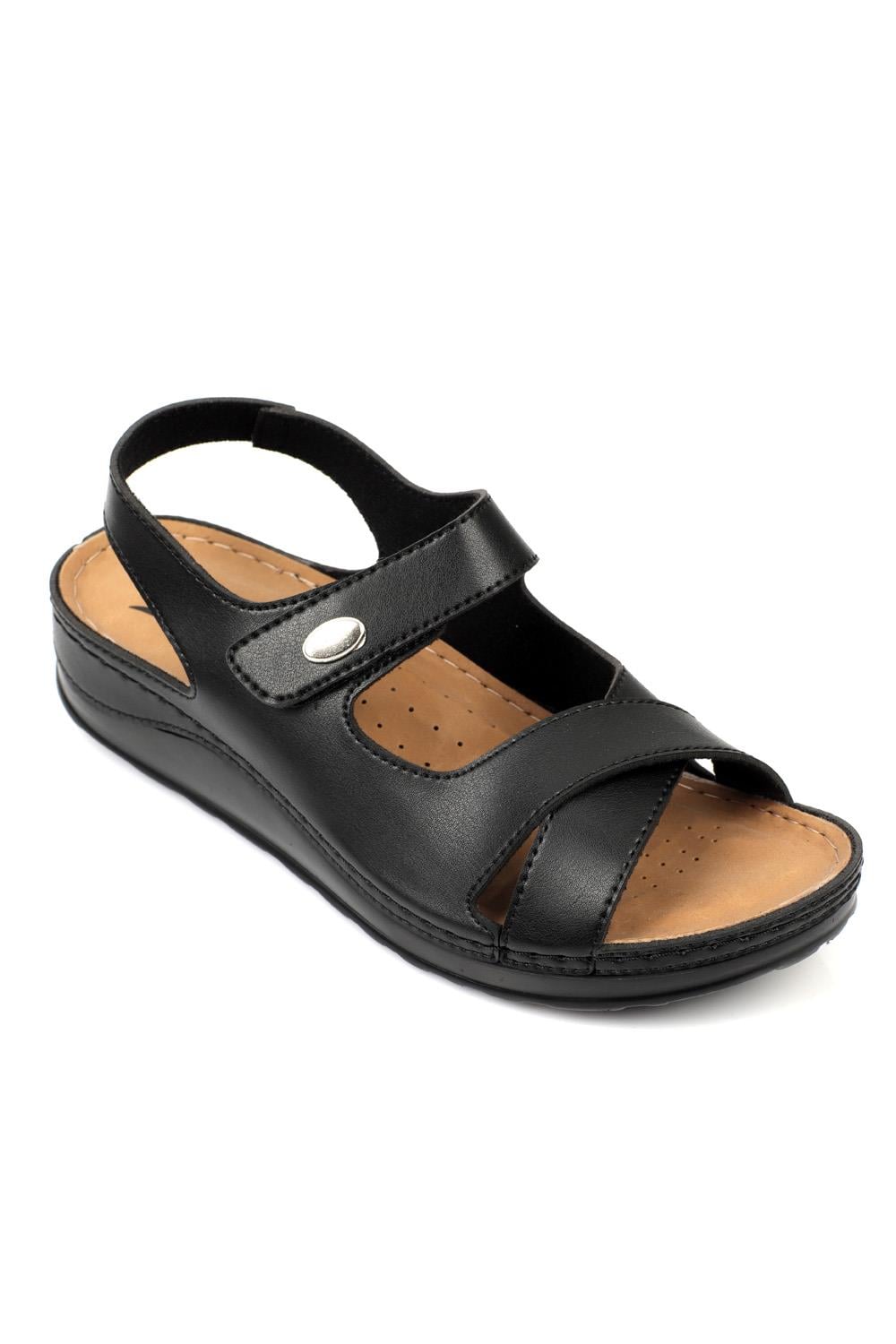 Capone 107090 Women Black Slingback Comfort Anatomical Sandals