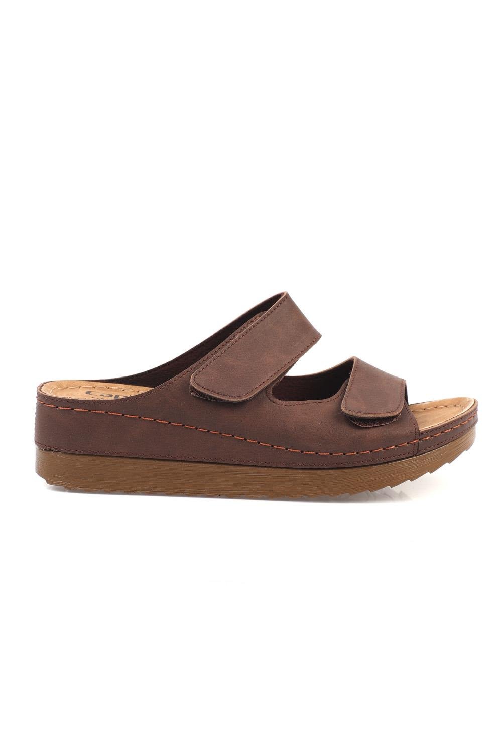 Capone 107090 Women Brown Slingback Comfort Anatomical Sandals