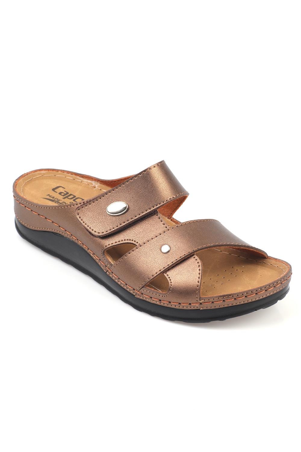 Capone 107090 Women Copper Slingback Comfort Anatomical Sandals