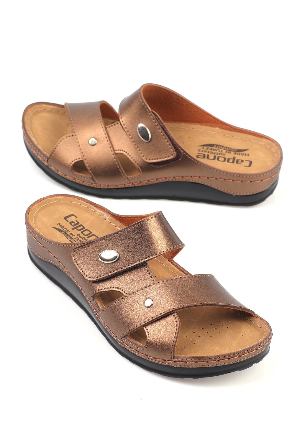 Capone 107090 Women Copper Slingback Comfort Anatomical Sandals