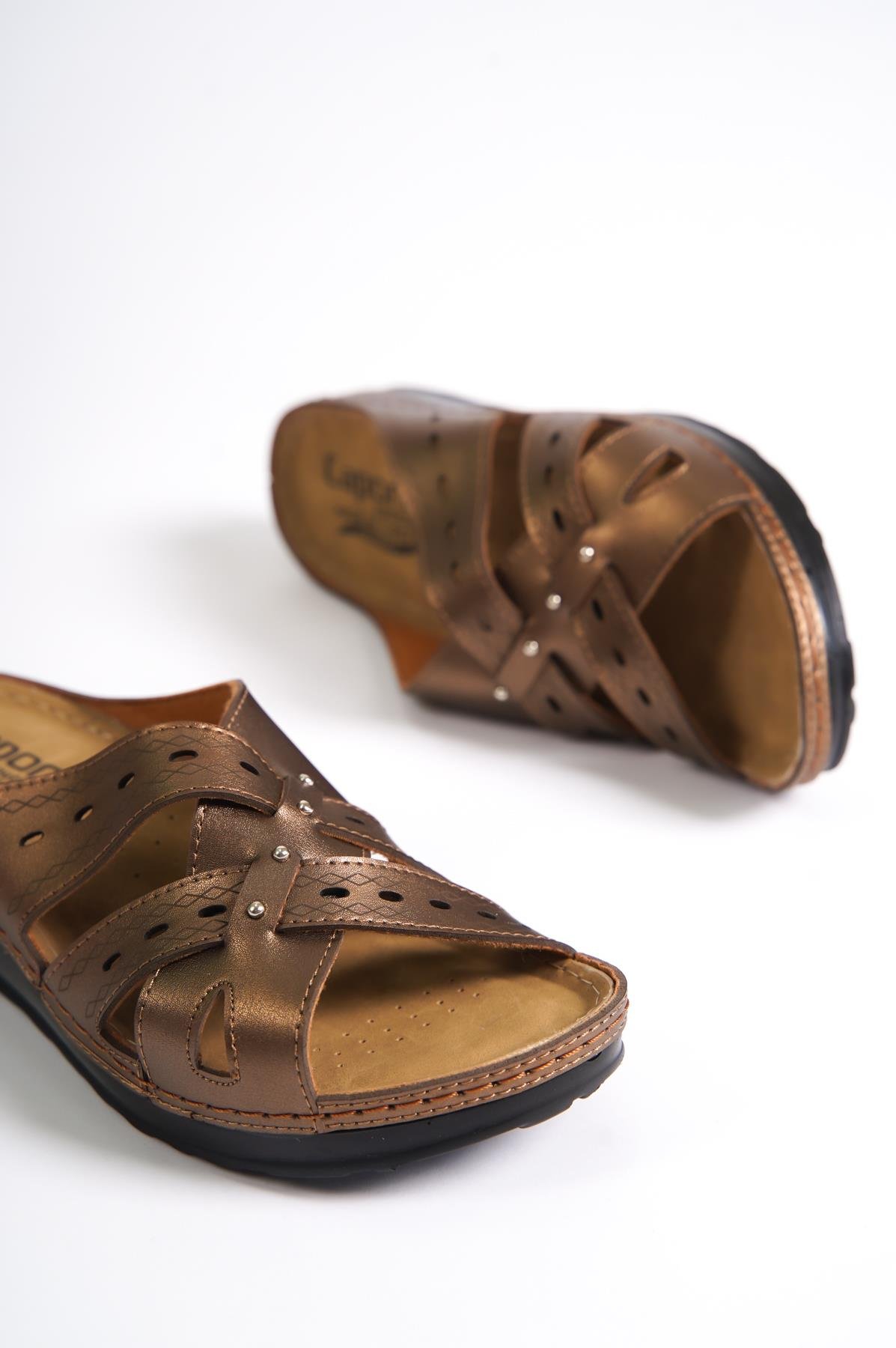 Capone 107090 Women Copper Slingback Comfort Anatomical Sandals