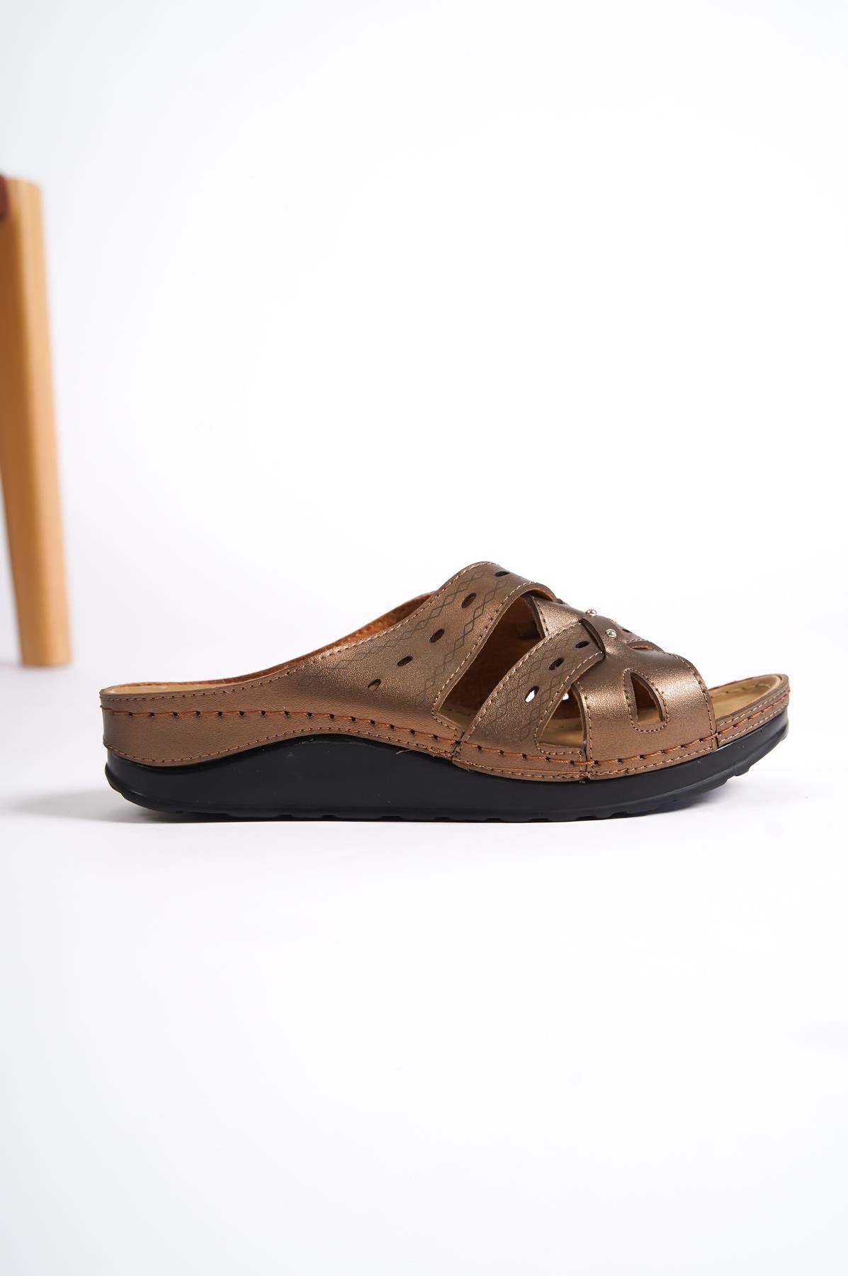 Capone 107090 Women Copper Slingback Comfort Anatomical Sandals
