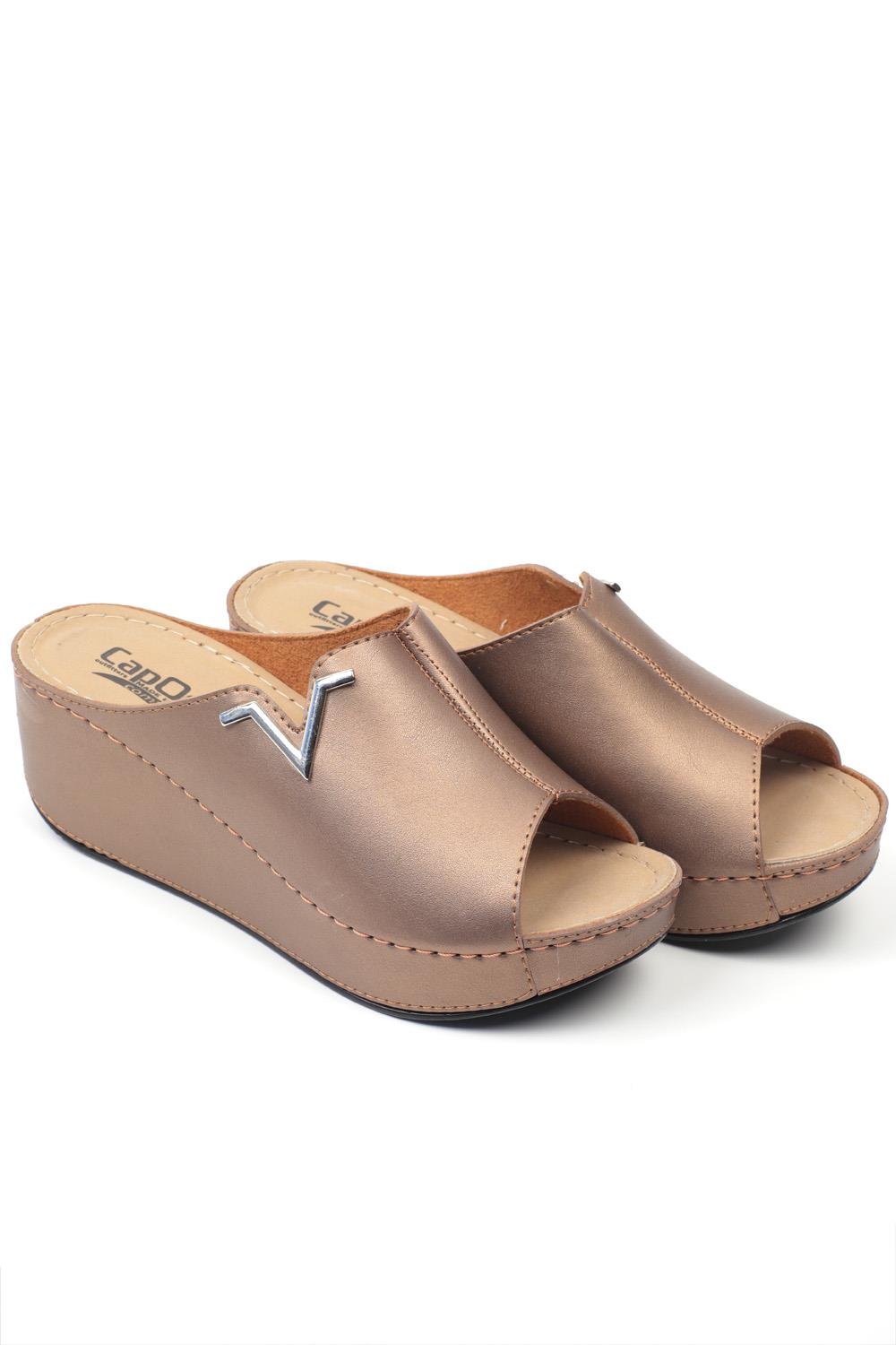 Capone 6145 Women Copper Platform V Clip Accessory Sandals