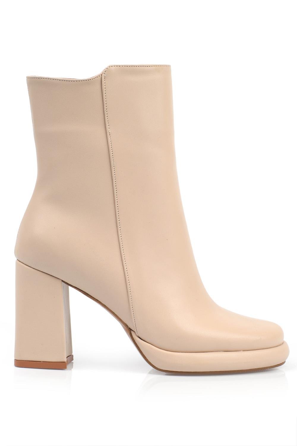 Capone Above Ankle Squoval Toe Side Zipper Platform Woman Booties