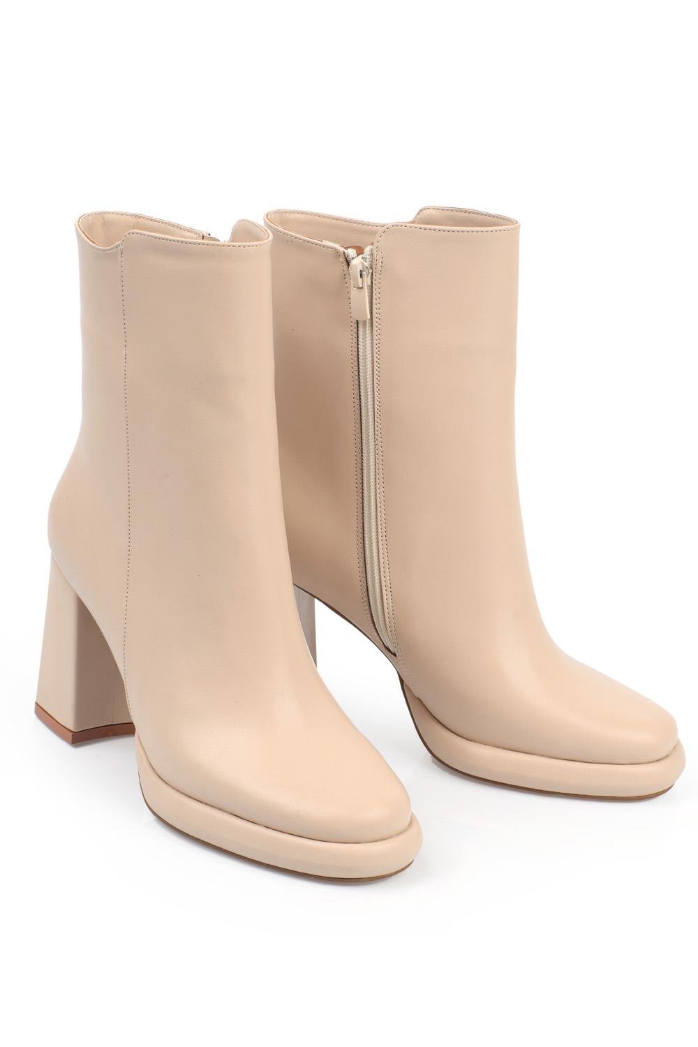 Capone Above Ankle Squoval Toe Side Zipper Platform Woman Booties