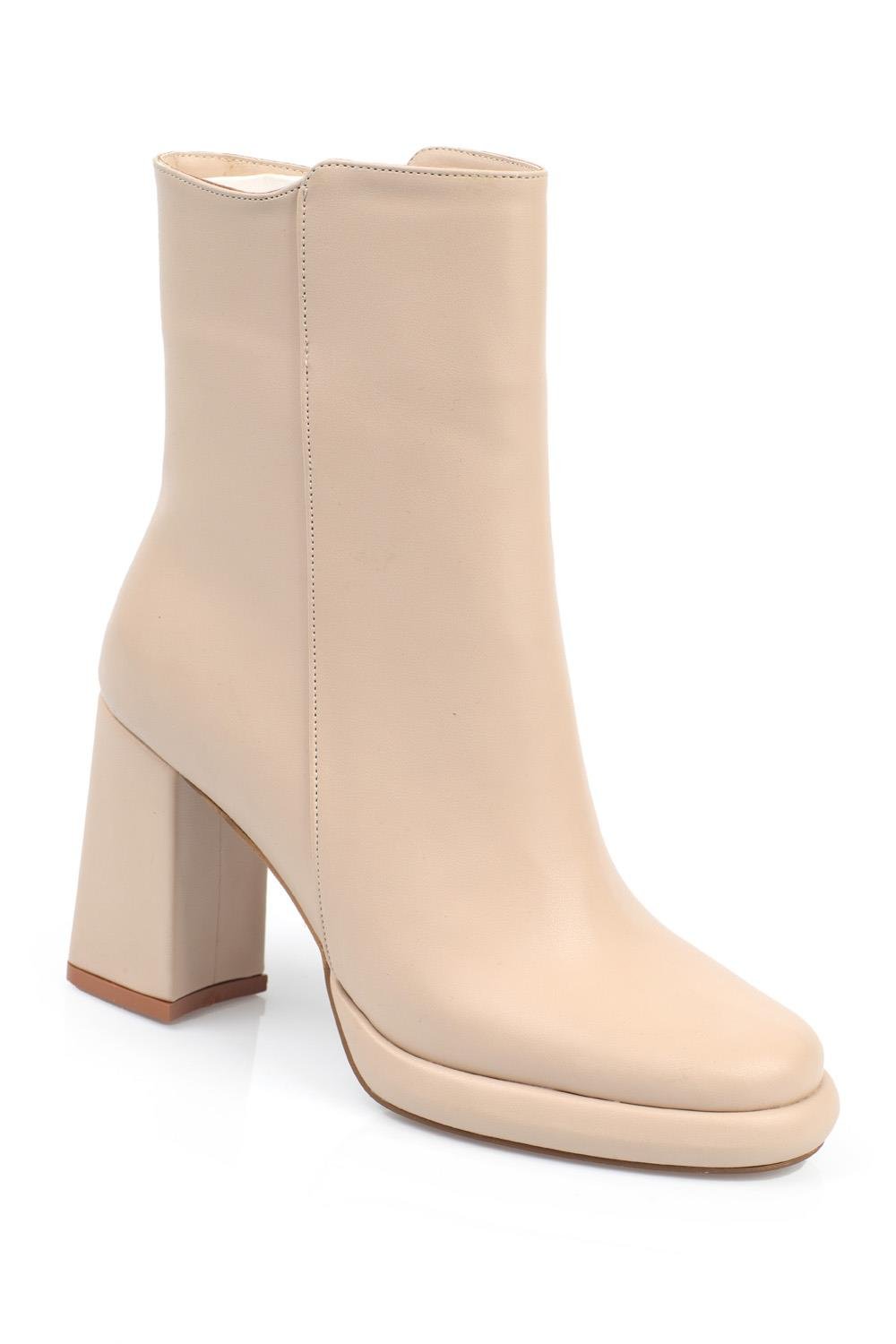Capone Above Ankle Squoval Toe Side Zipper Platform Woman Booties