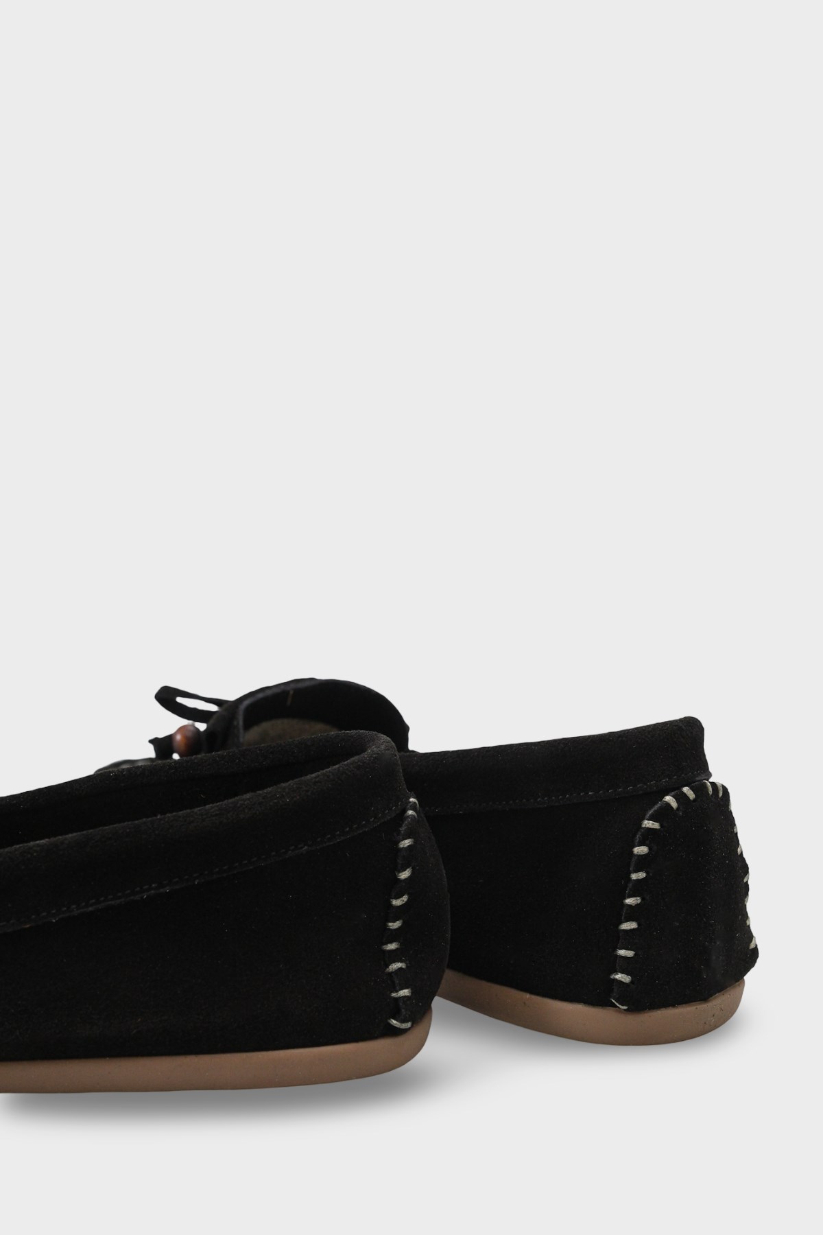 Capone Almir Genuine Leather Suede Beaded Tassel Comfort Women Black Loafer
