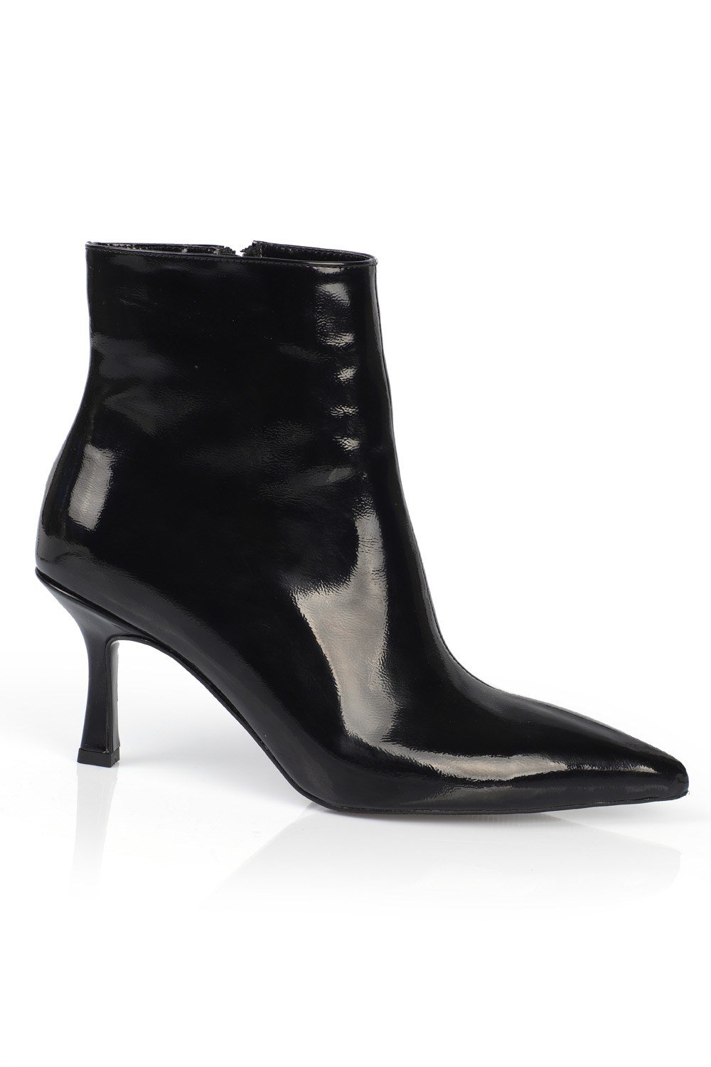 Capone Ankle Height Pointed Toe Side Zipper Thin Heel Woman Booties