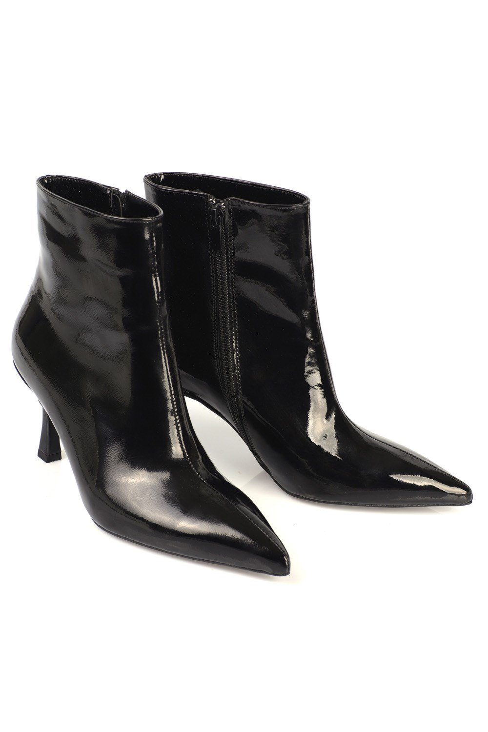 Capone Ankle Height Pointed Toe Side Zipper Thin Heel Woman Booties
