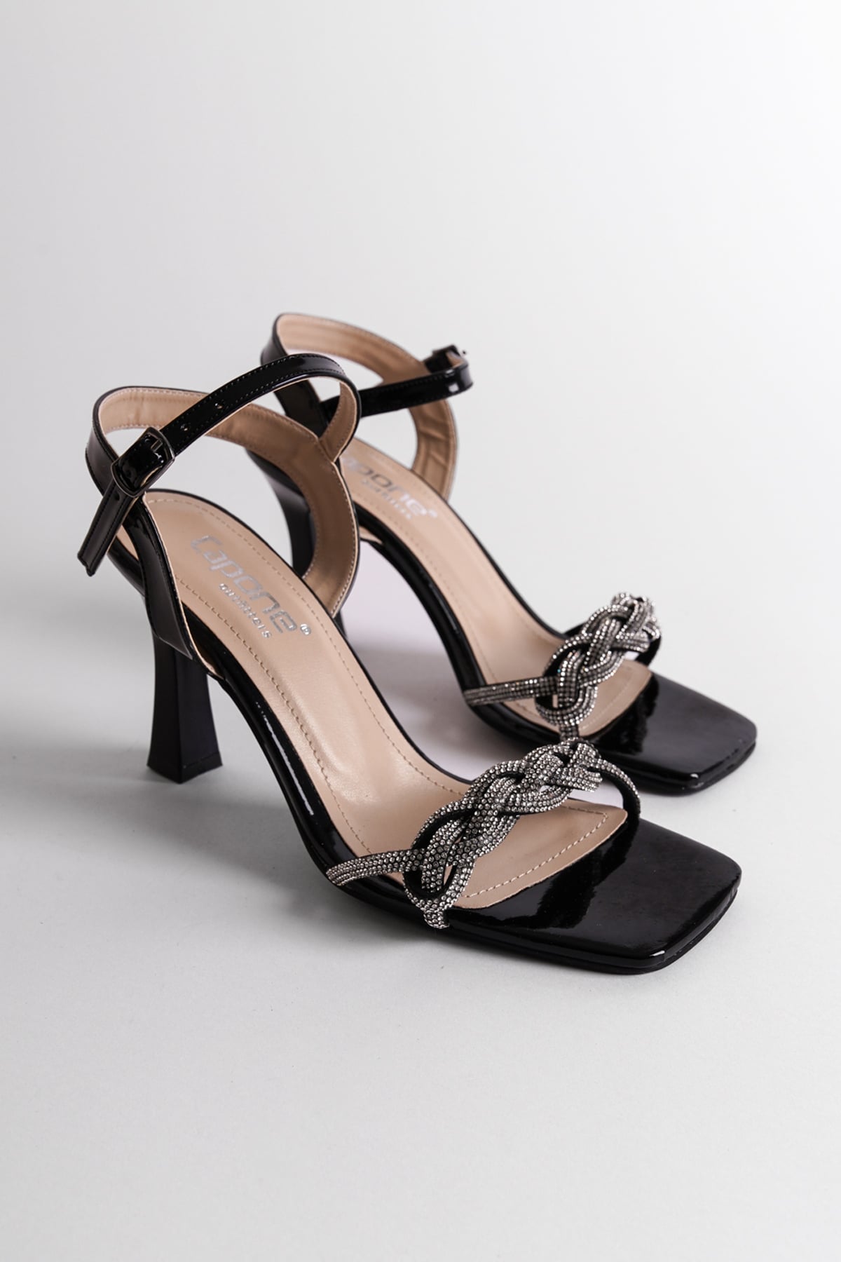 Capone Ankle Strap Crystal Embellished High Heels Woman Sandals