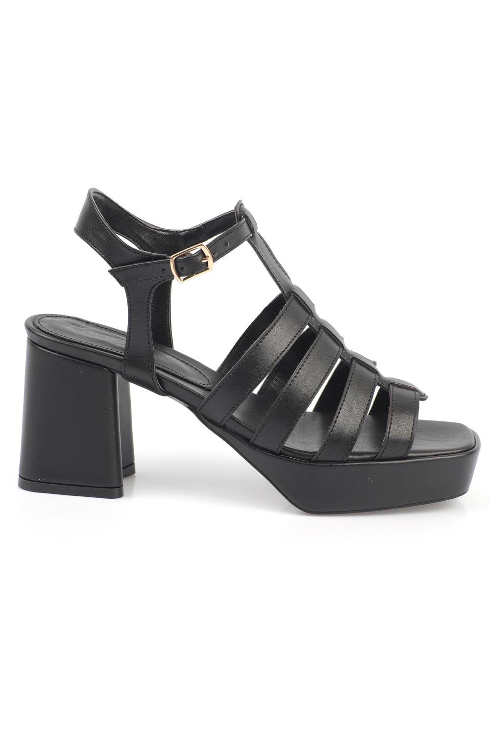 Capone Blunt Toe Gladiator Ankle Band Block Heel Woman Platform Sandals