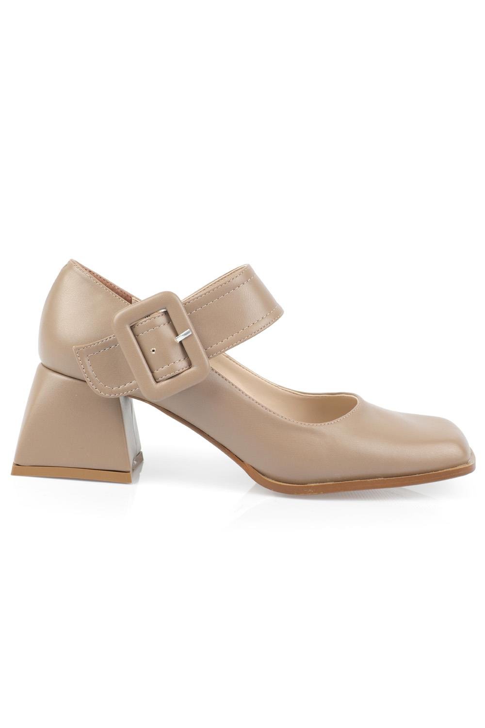 Capone Blunt Toe Mary Jane Mid Heel Woman Shoes