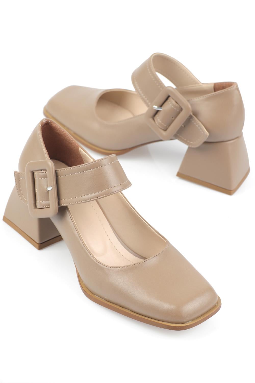 Capone Blunt Toe Mary Jane Mid Heel Woman Shoes