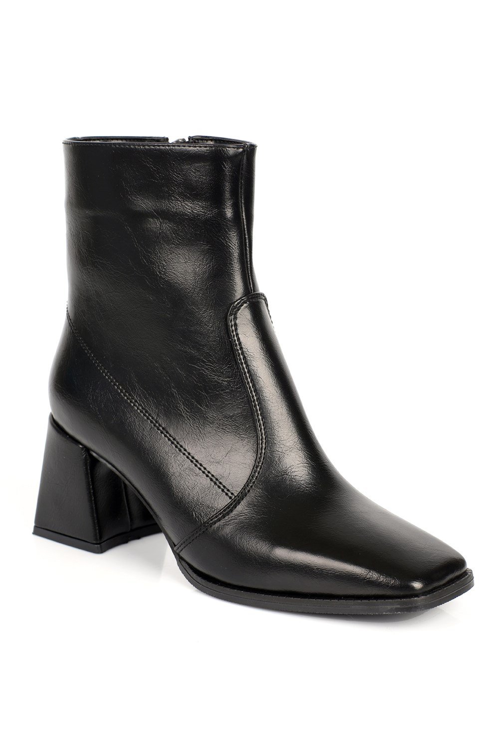 Capone Blunt Toe Side Zipper Woman Booties