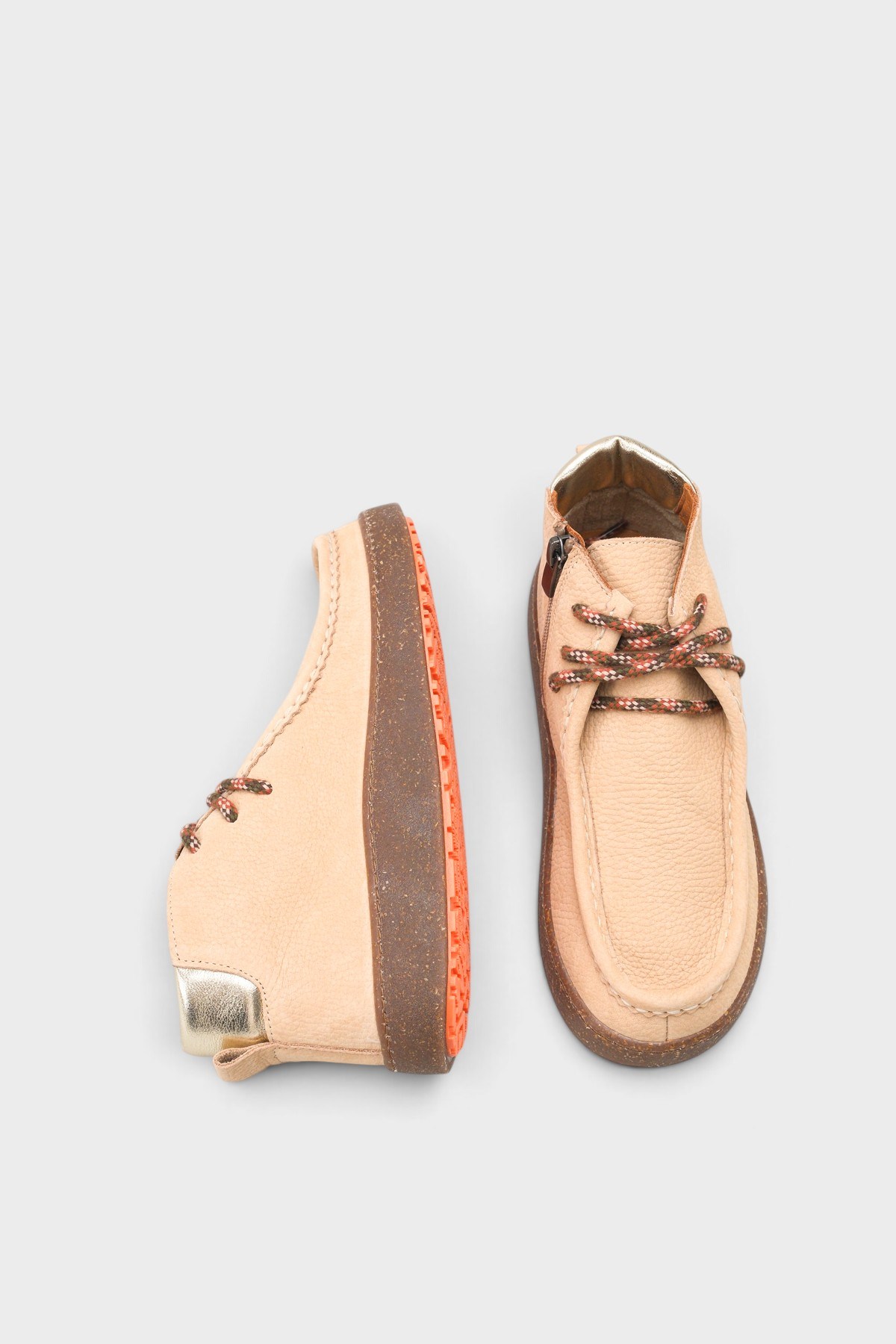 Capone Cammy Genuine Nubuck Leather Comfort Women Beige Ankle Boot