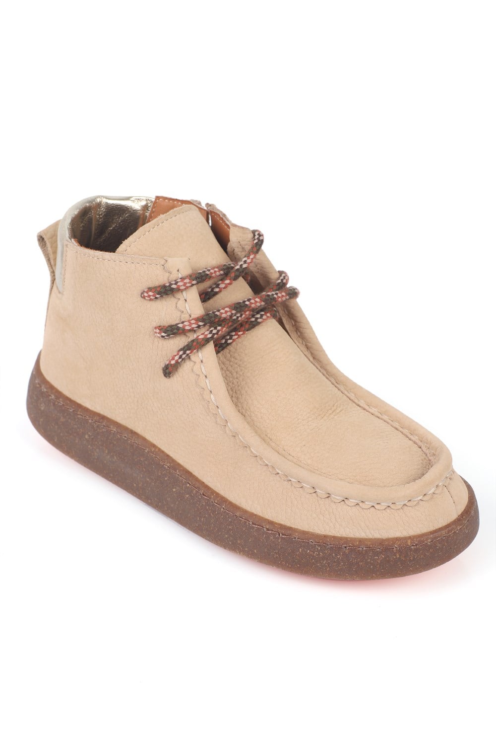 Capone Cammy Genuine Nubuck Leather Comfort Women Beige Ankle Boot