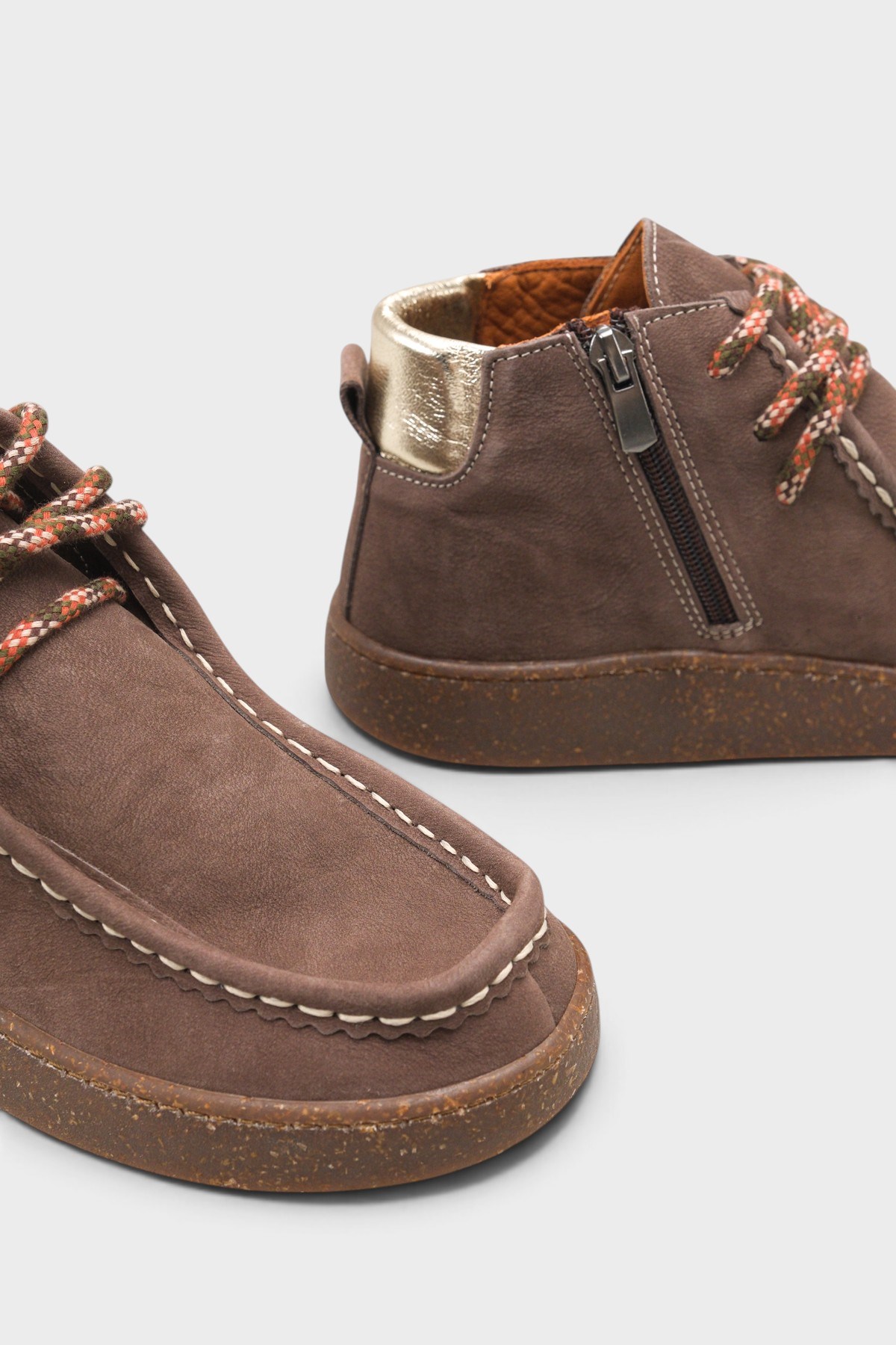 Capone Cammy Genuine Nubuck Leather Comfort Women Brown Ankle Boot