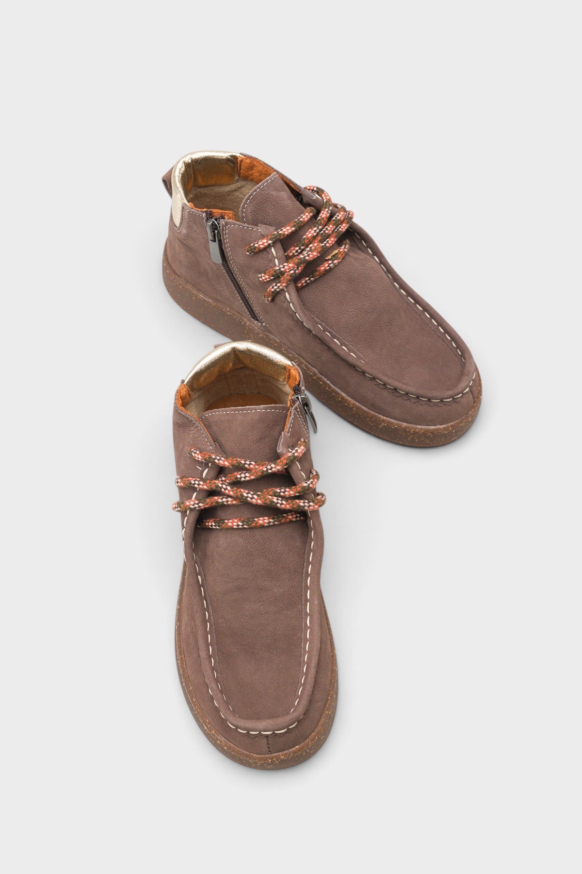 Capone Cammy Genuine Nubuck Leather Comfort Women Brown Ankle Boot