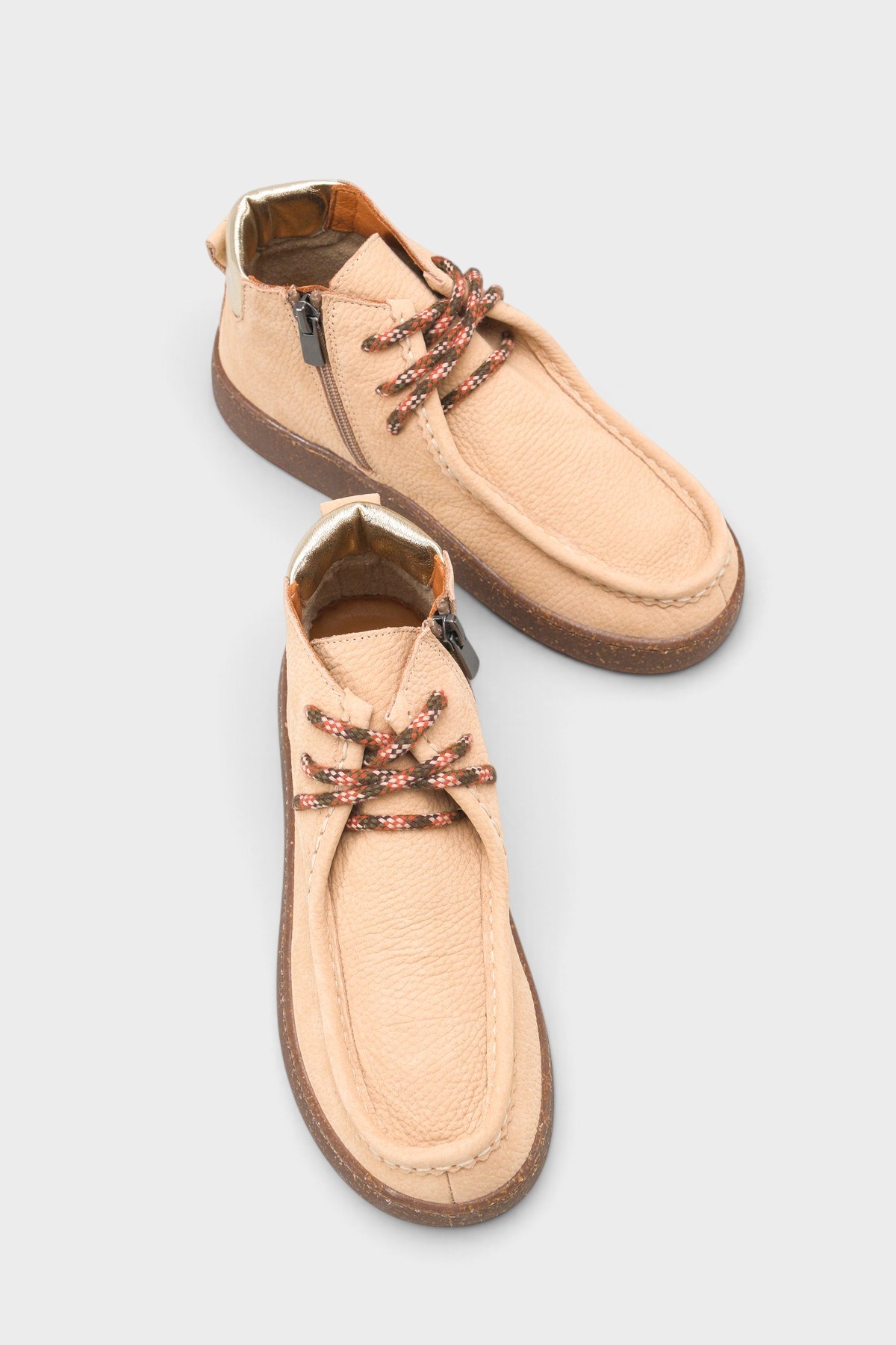 Capone Cammy Genuine Nubuck Leather Comfort Women Beige Ankle Boot