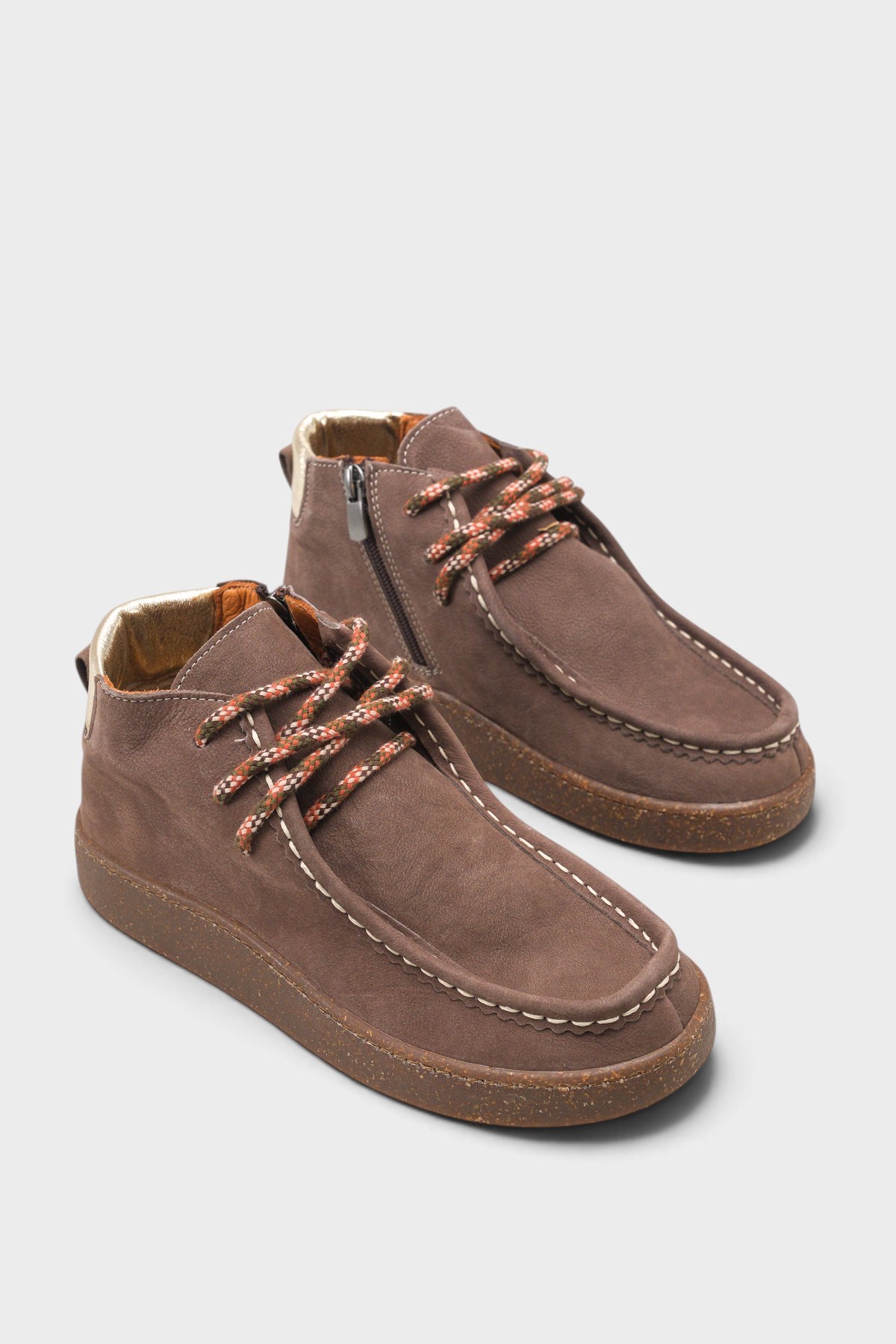 Capone Cammy Genuine Nubuck Leather Comfort Women Brown Ankle Boot