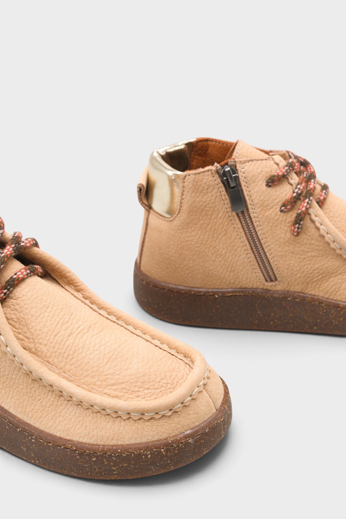 Capone Cammy Genuine Nubuck Leather Comfort Women Beige Ankle Boot