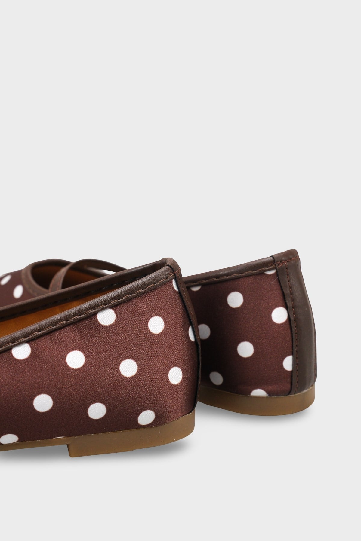 Capone Cathryn Buckle Strap Polka Dot Women Brown Ballet Flat