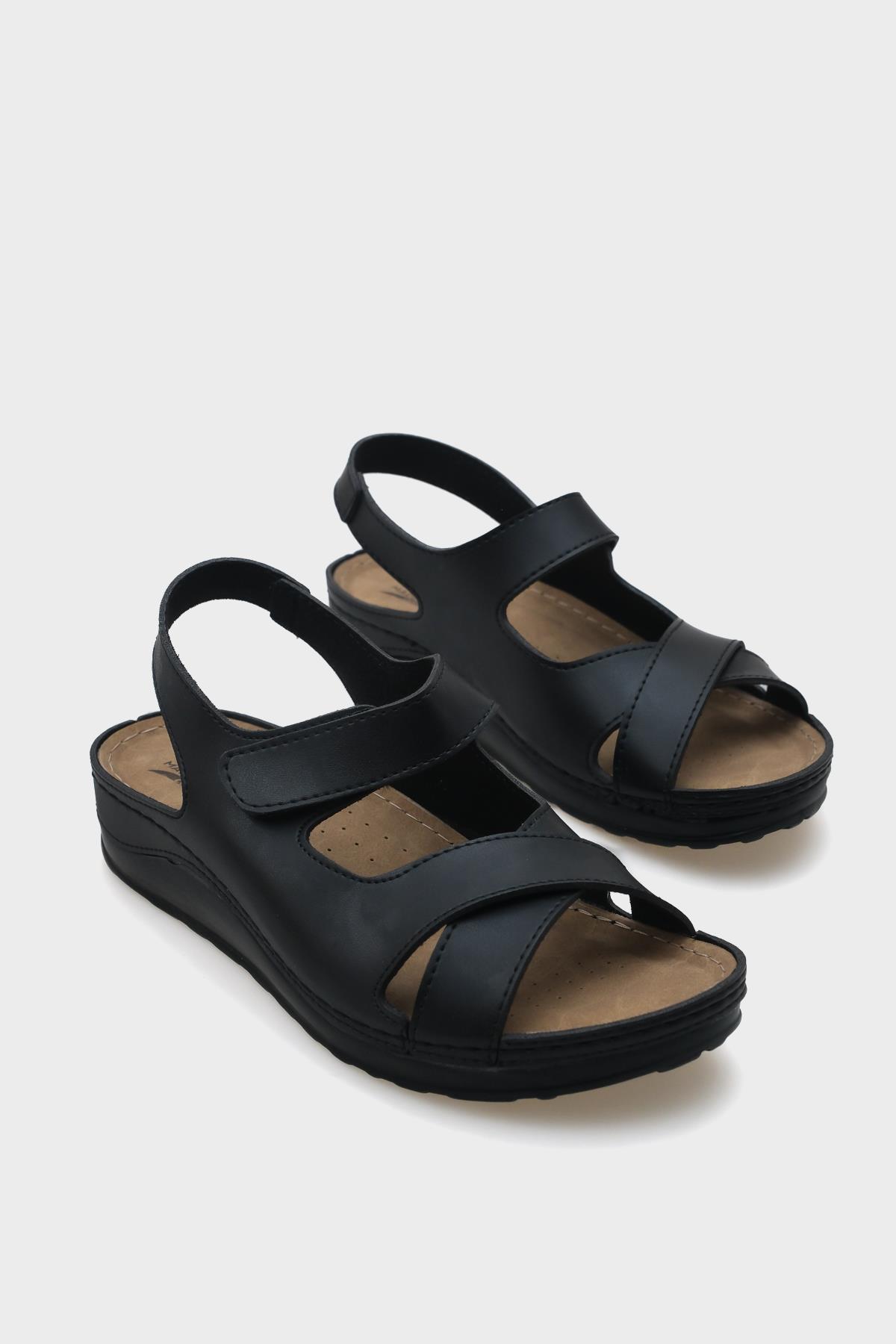 Capone Cecil 107090 Women Black Slingback Comfort Anatomical Sandals