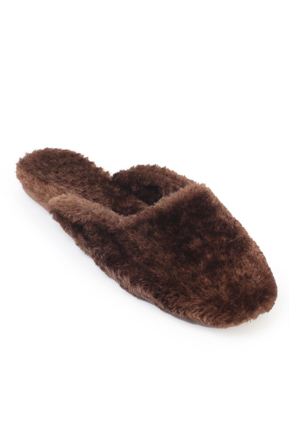 Capone Cecile Plushy Closed Toe Women Mink Slipper