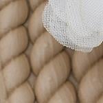 Capone Corded Rope Flower Detail Women White Thong Sandals