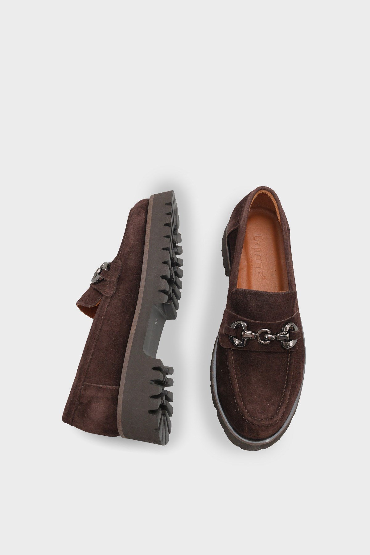 Capone Cork Sole Leather Women Brown Loafer