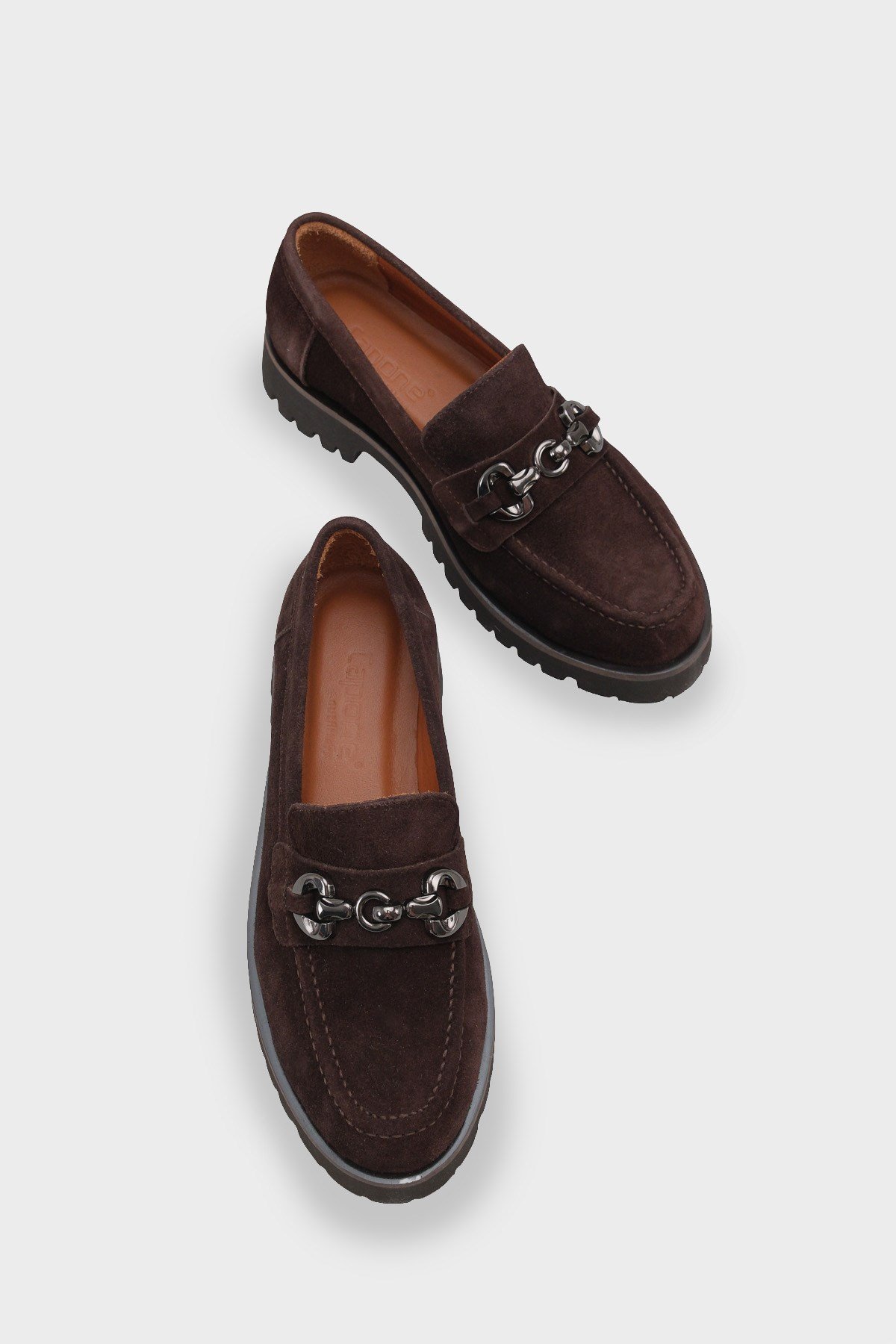 Capone Cork Sole Leather Women Brown Loafer