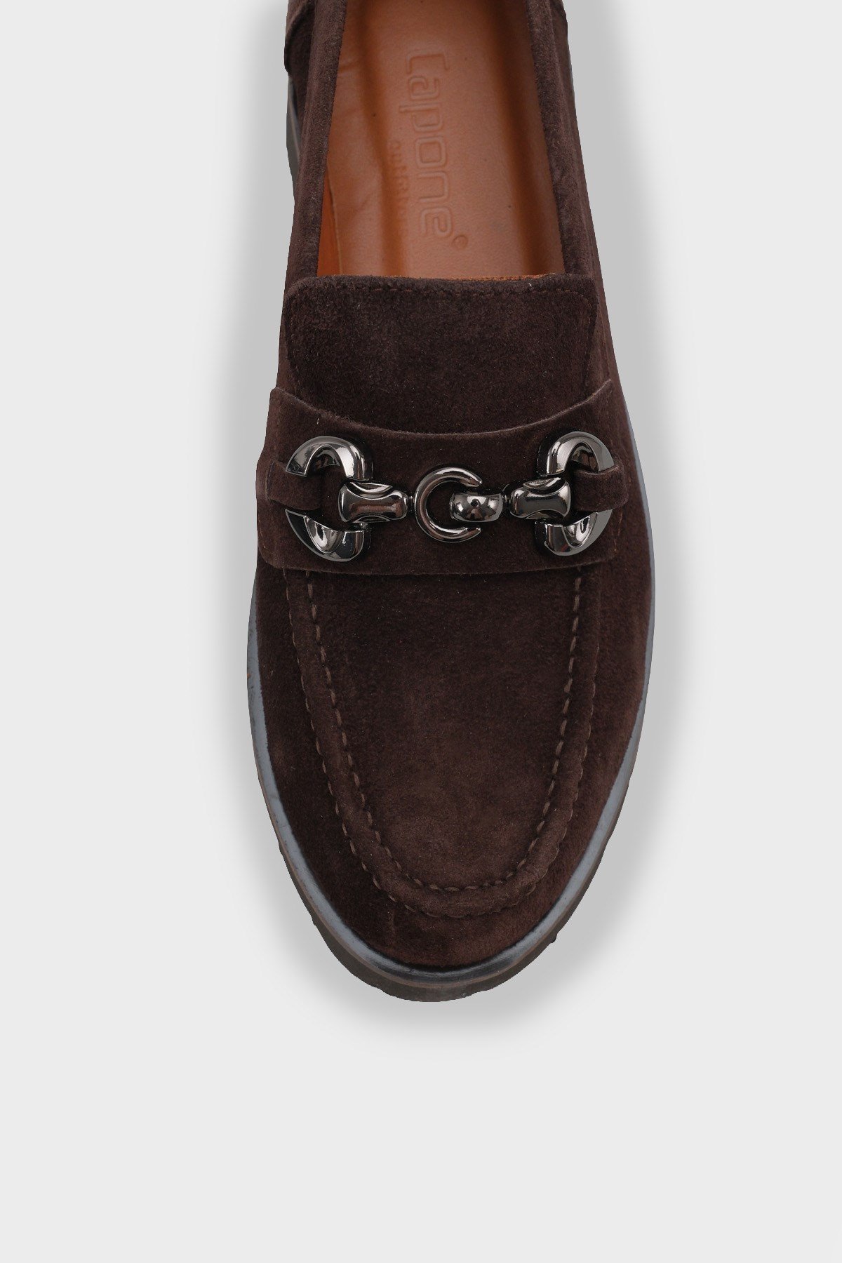 Capone Cork Sole Leather Women Brown Loafer