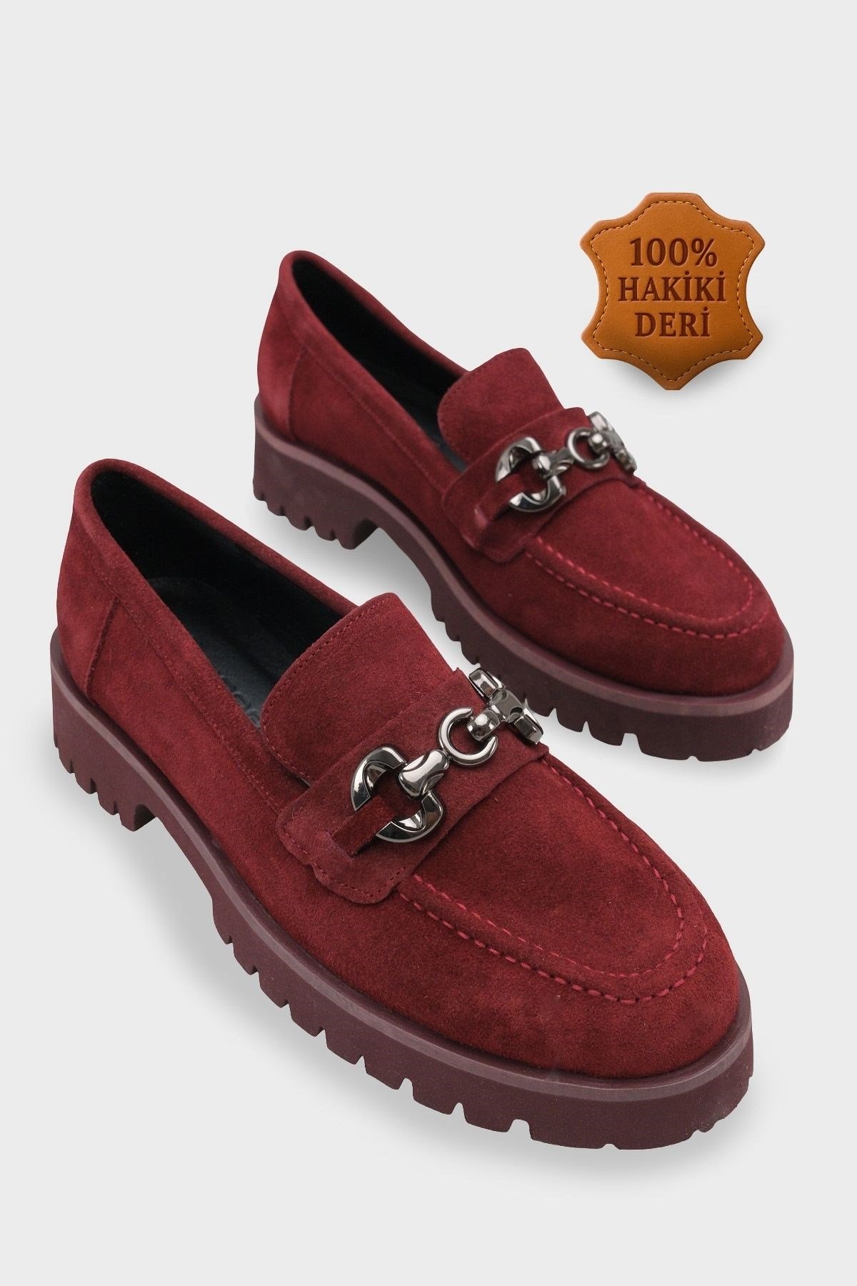 Capone Cork Sole Leather Women Burgundy Loafer