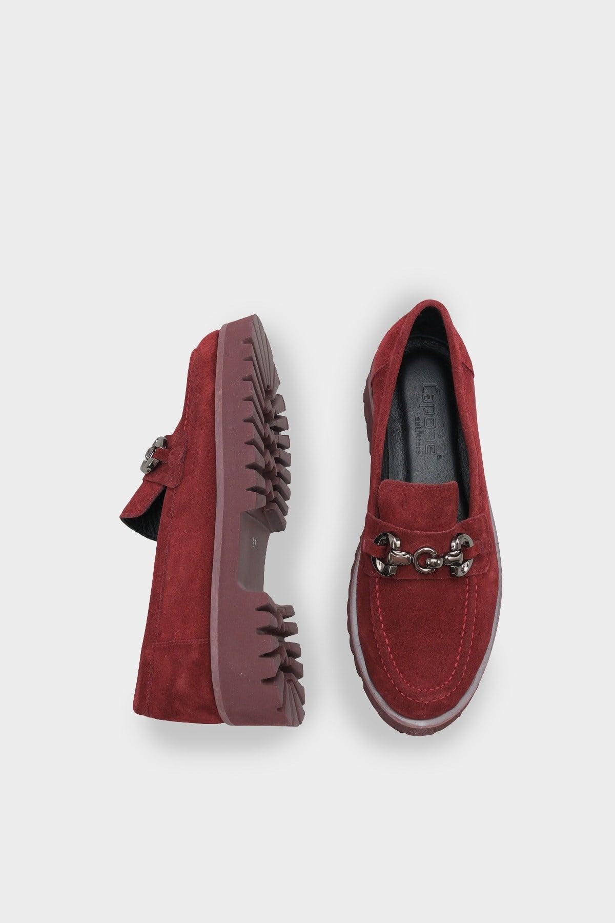 Capone Cork Sole Leather Women Burgundy Loafer
