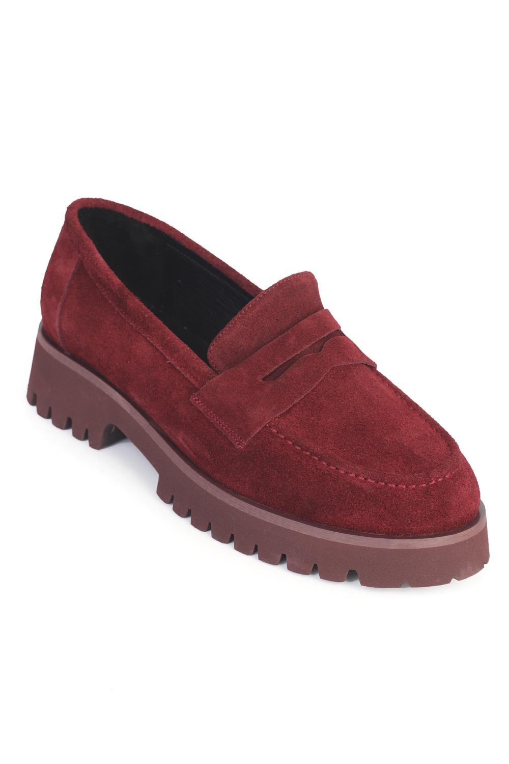 Capone Cork Sole Leather Women Burgundy Loafer