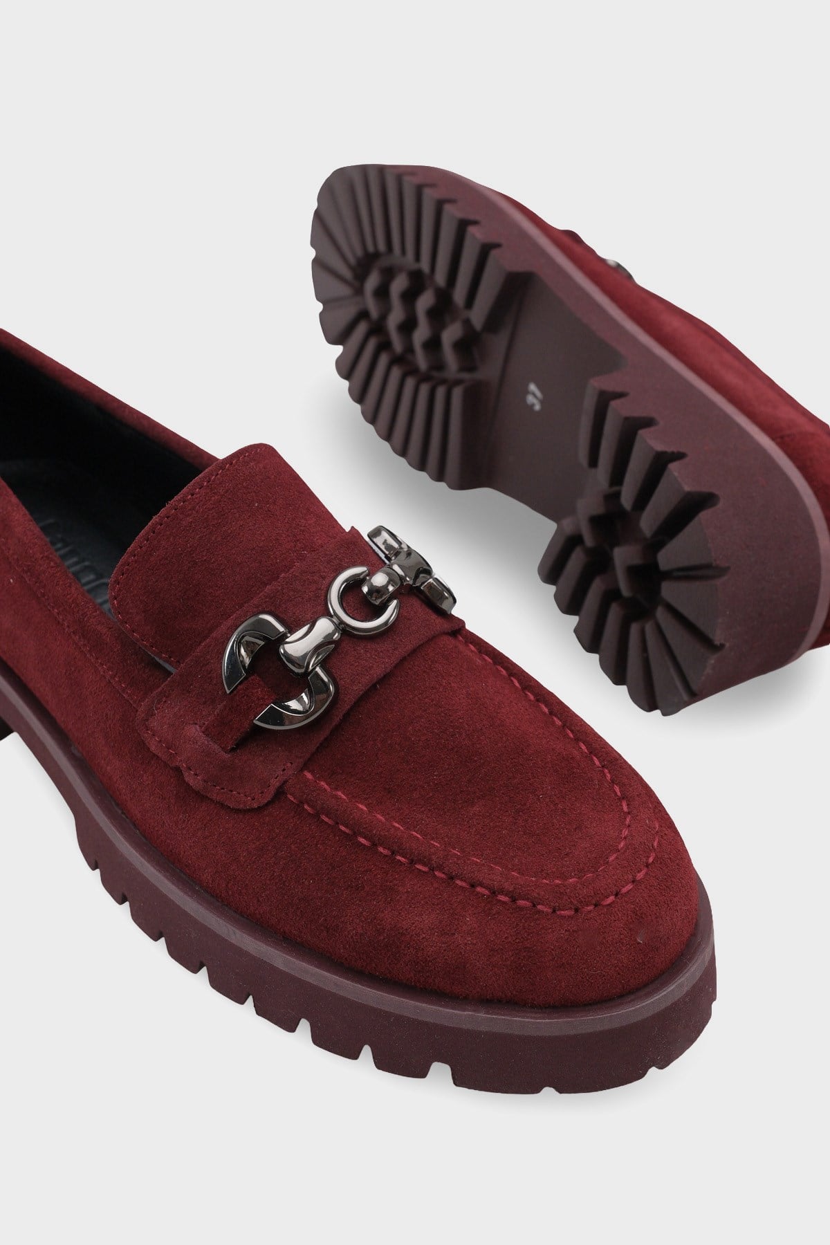 Capone Cork Sole Leather Women Burgundy Loafer