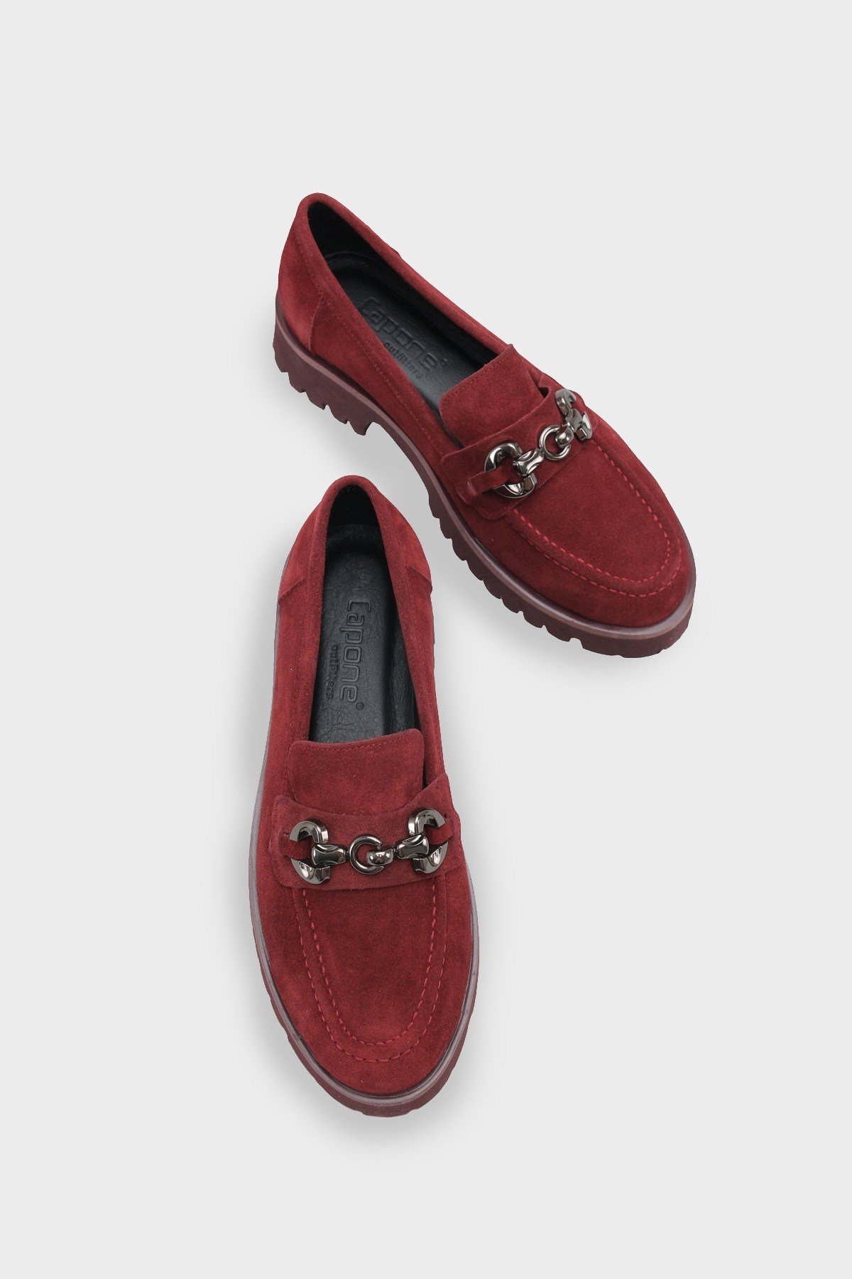 Capone Cork Sole Leather Women Burgundy Loafer