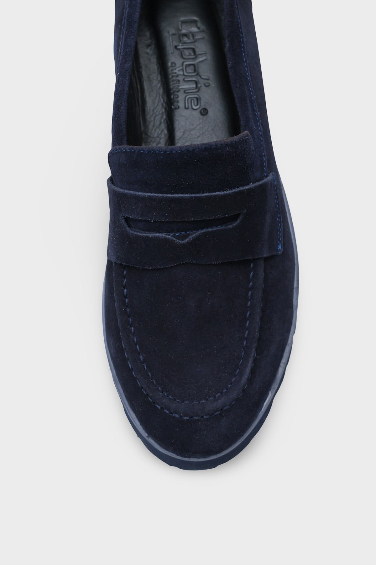 Capone Cork Sole Leather Women Navy Suede Loafer