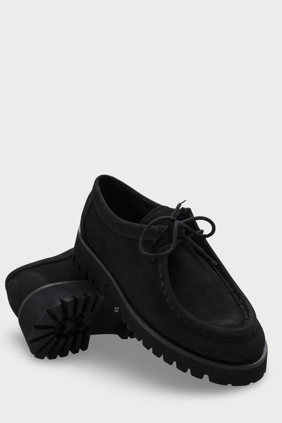 Capone Cork Sole Leather Women Nubuck Black Loafer
