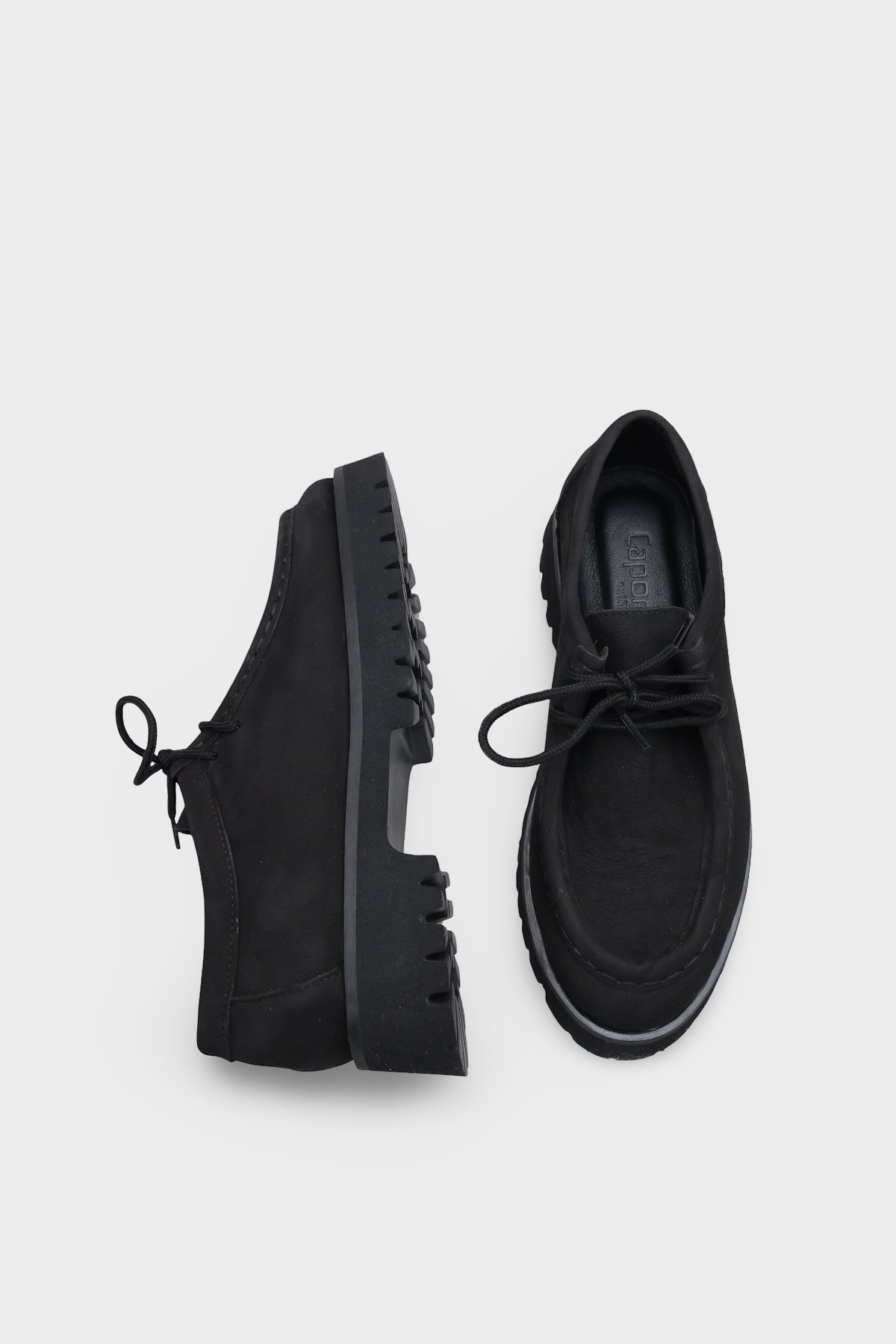 Capone Cork Sole Leather Women Nubuck Black Loafer
