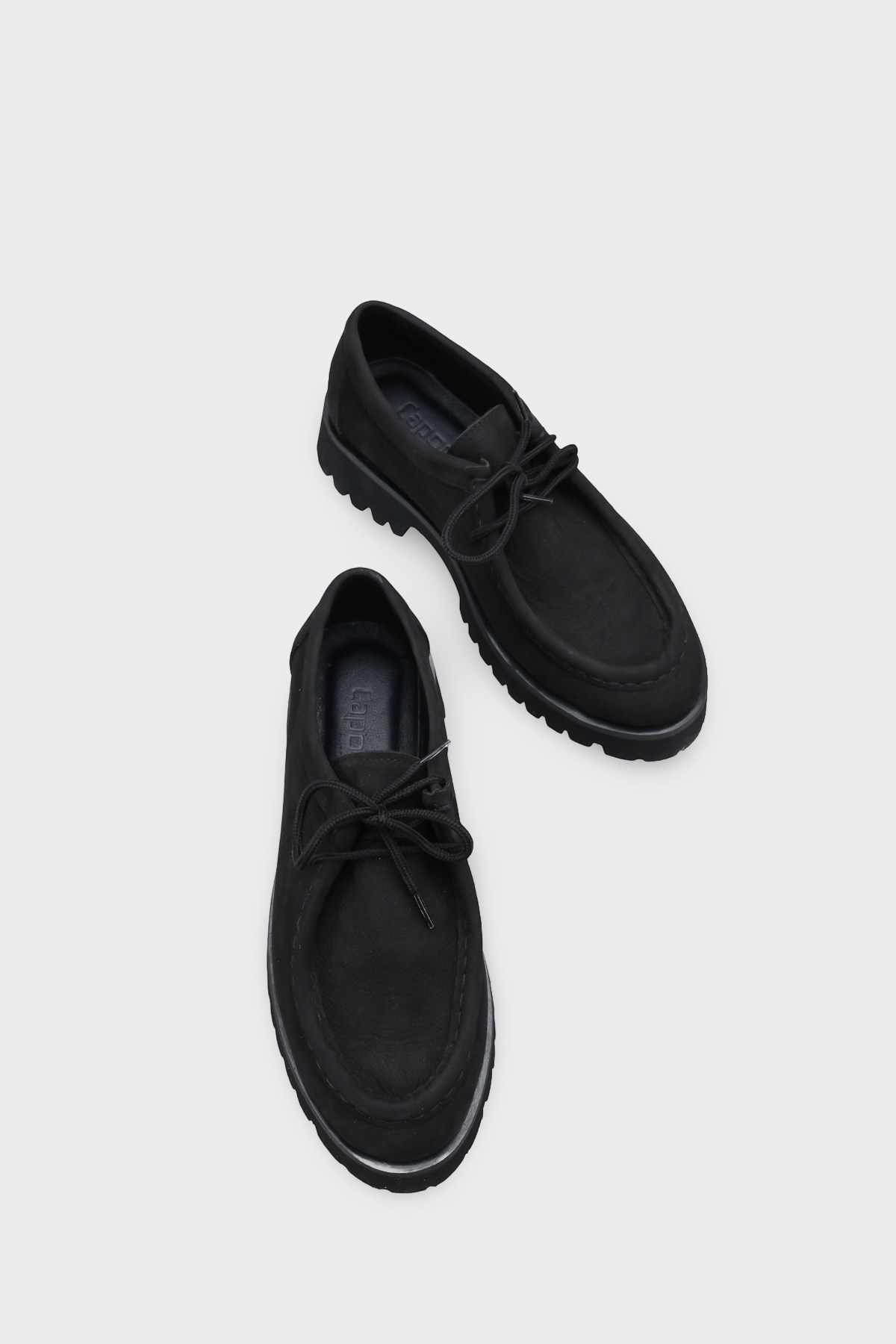 Capone Cork Sole Leather Women Nubuck Black Loafer