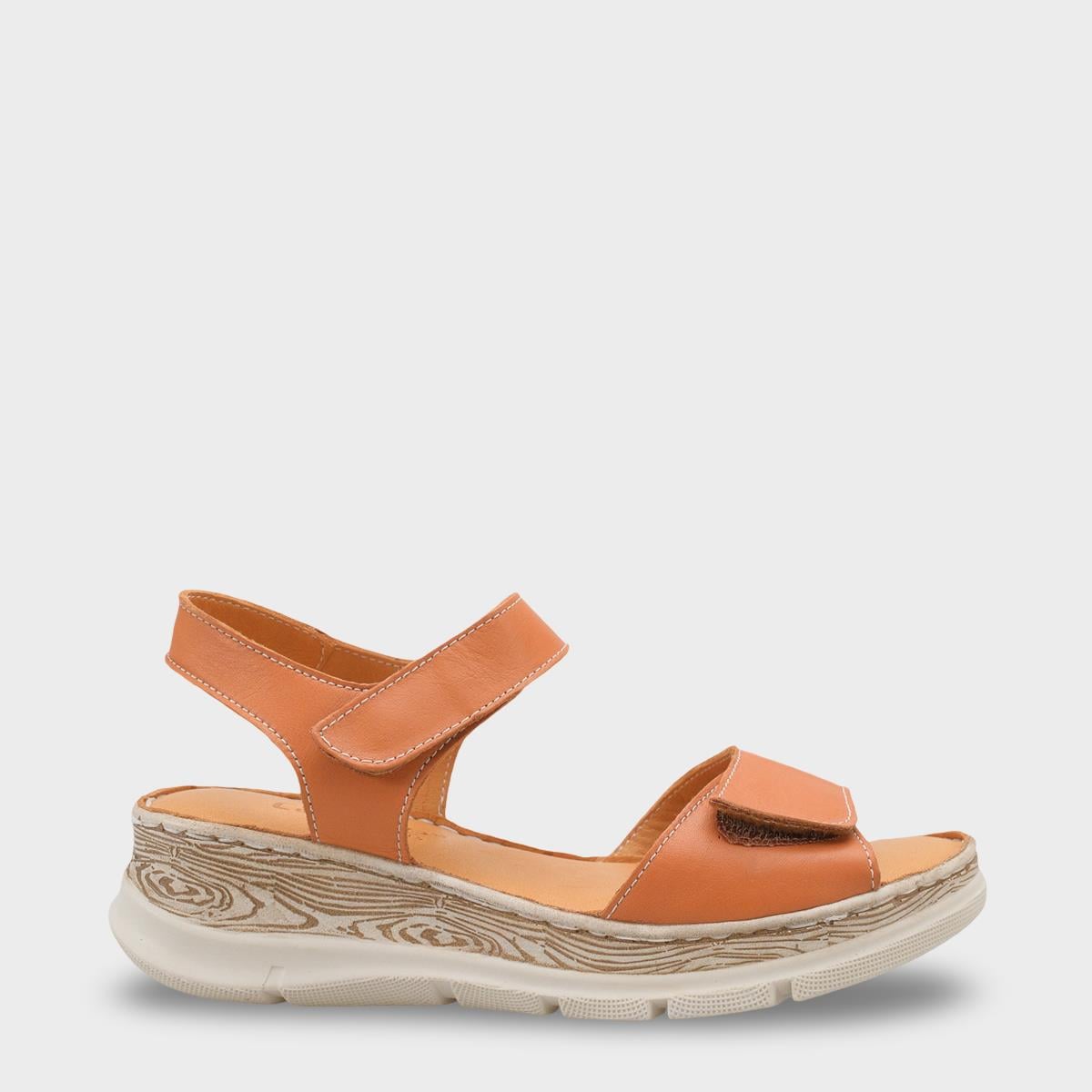 Capone Corrinne Genuine Leather Soft Comfort Women Tan Sandal
