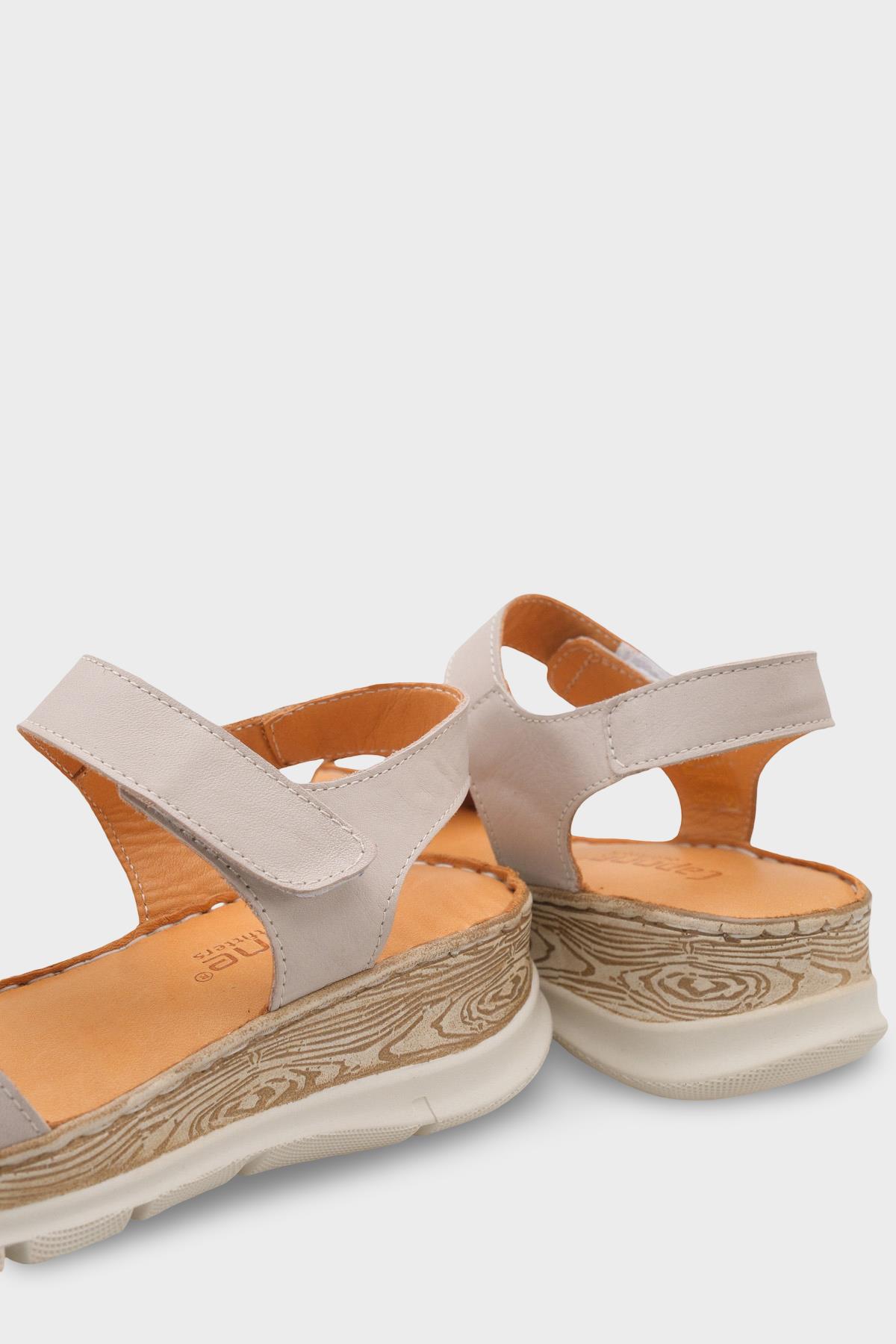 Capone Corrinne Genuine Leather Soft Comfort Women Silver Grey Sandal