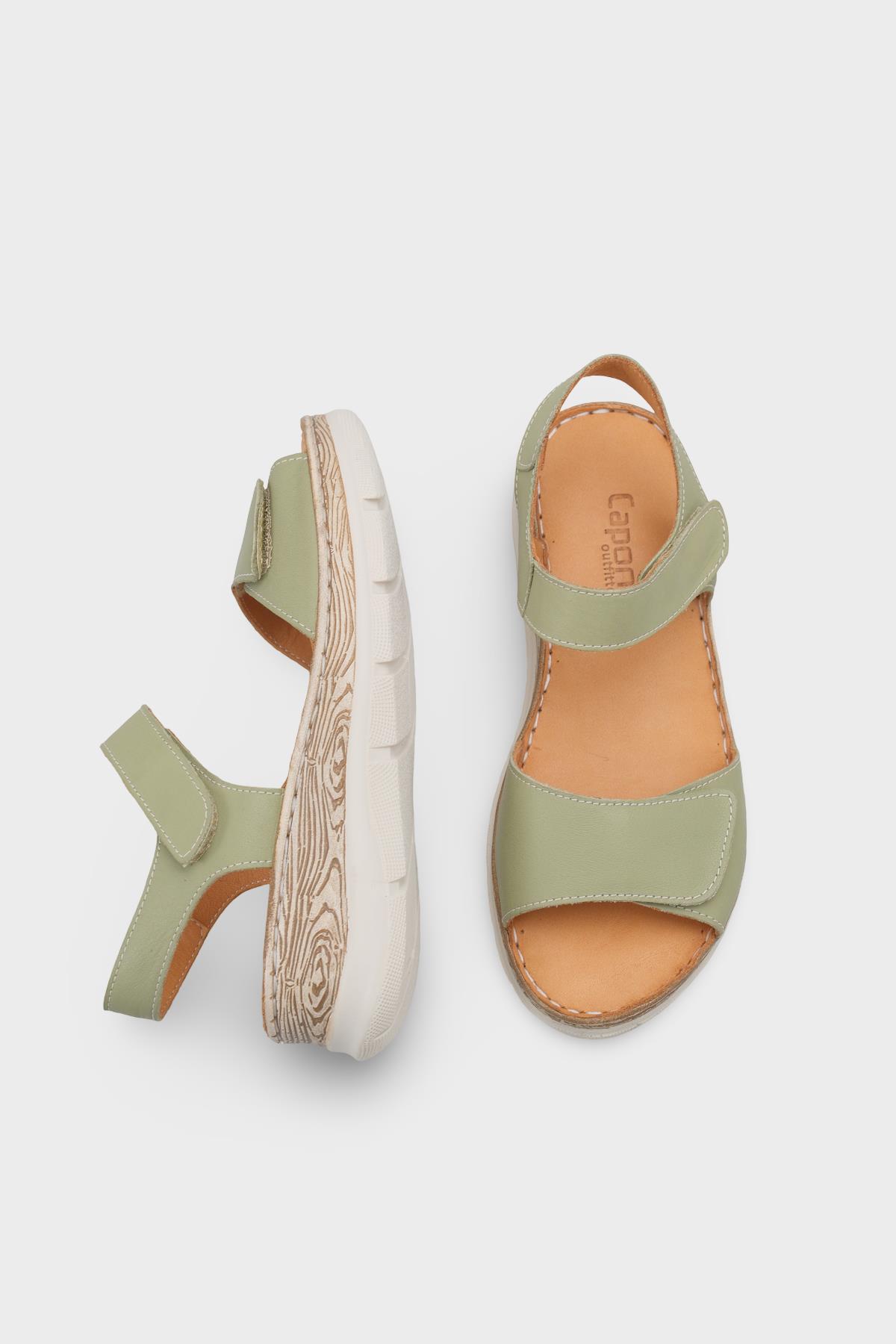 Capone Corrinne Genuine Leather Soft Comfort Women Avocado Sandal