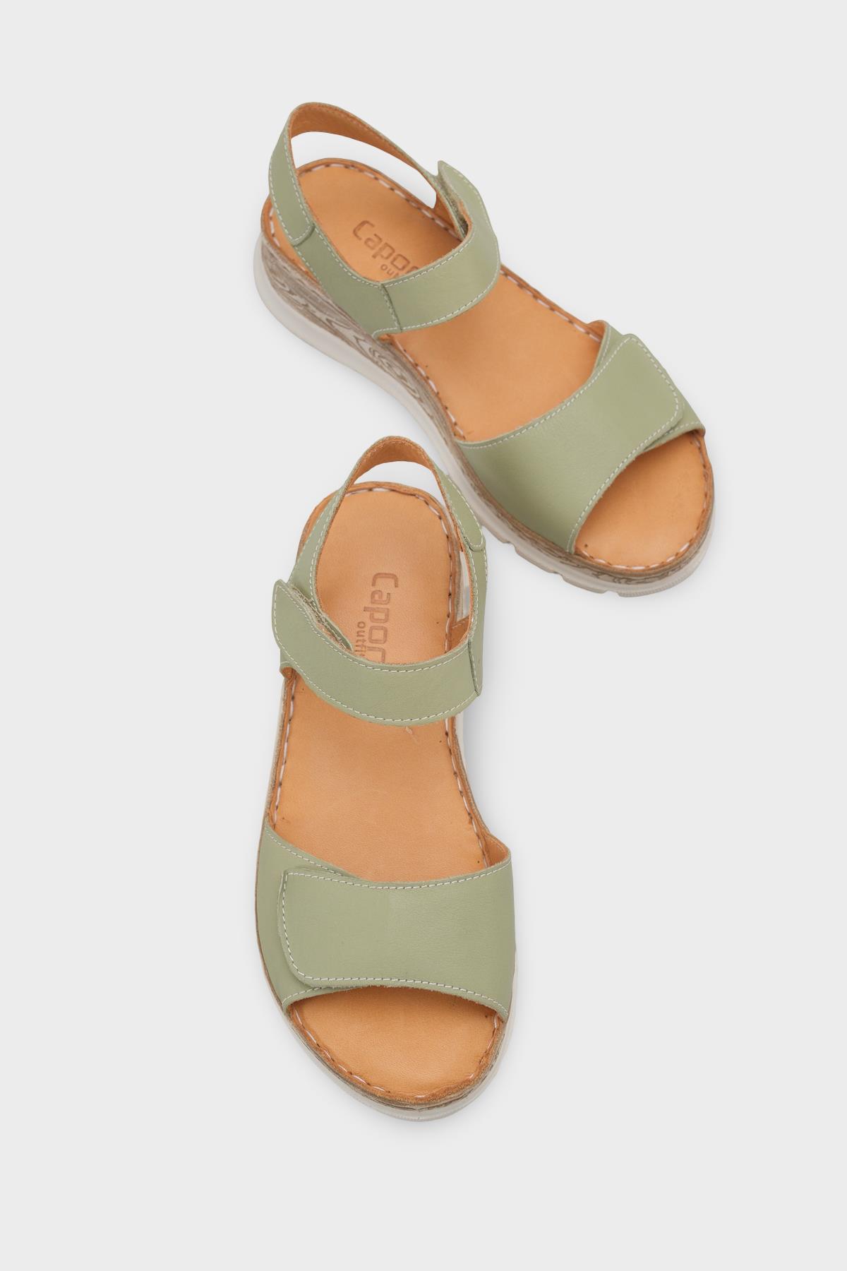 Capone Corrinne Genuine Leather Soft Comfort Women Avocado Sandal