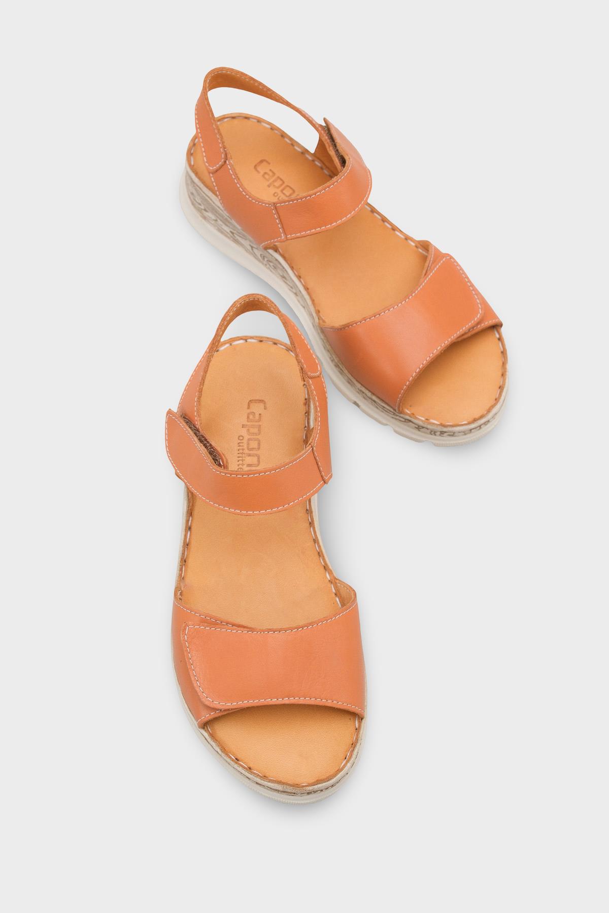 Capone Corrinne Genuine Leather Soft Comfort Women Tan Sandal