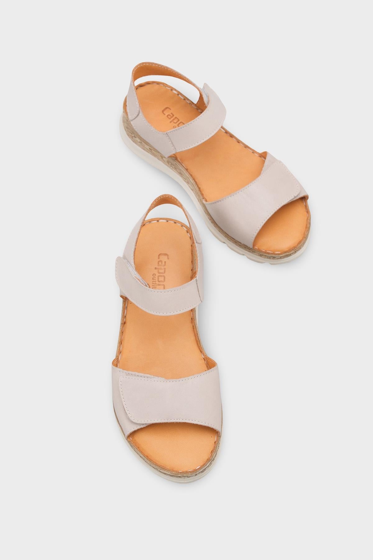 Capone Corrinne Genuine Leather Soft Comfort Women Silver Grey Sandal